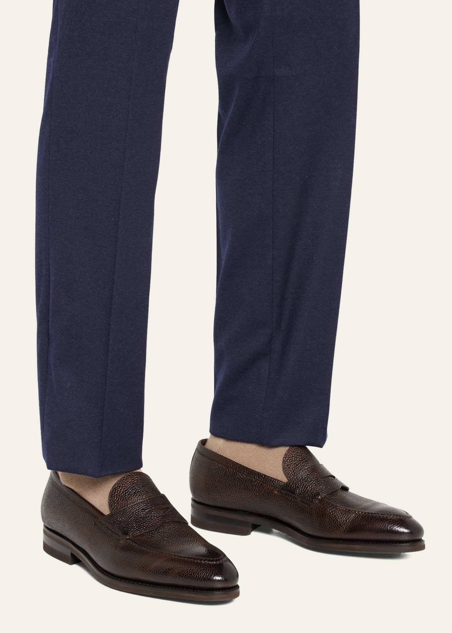Bontoni Men's Principe Grain Loafer Pebble Rubber Sole Image 2 of 5