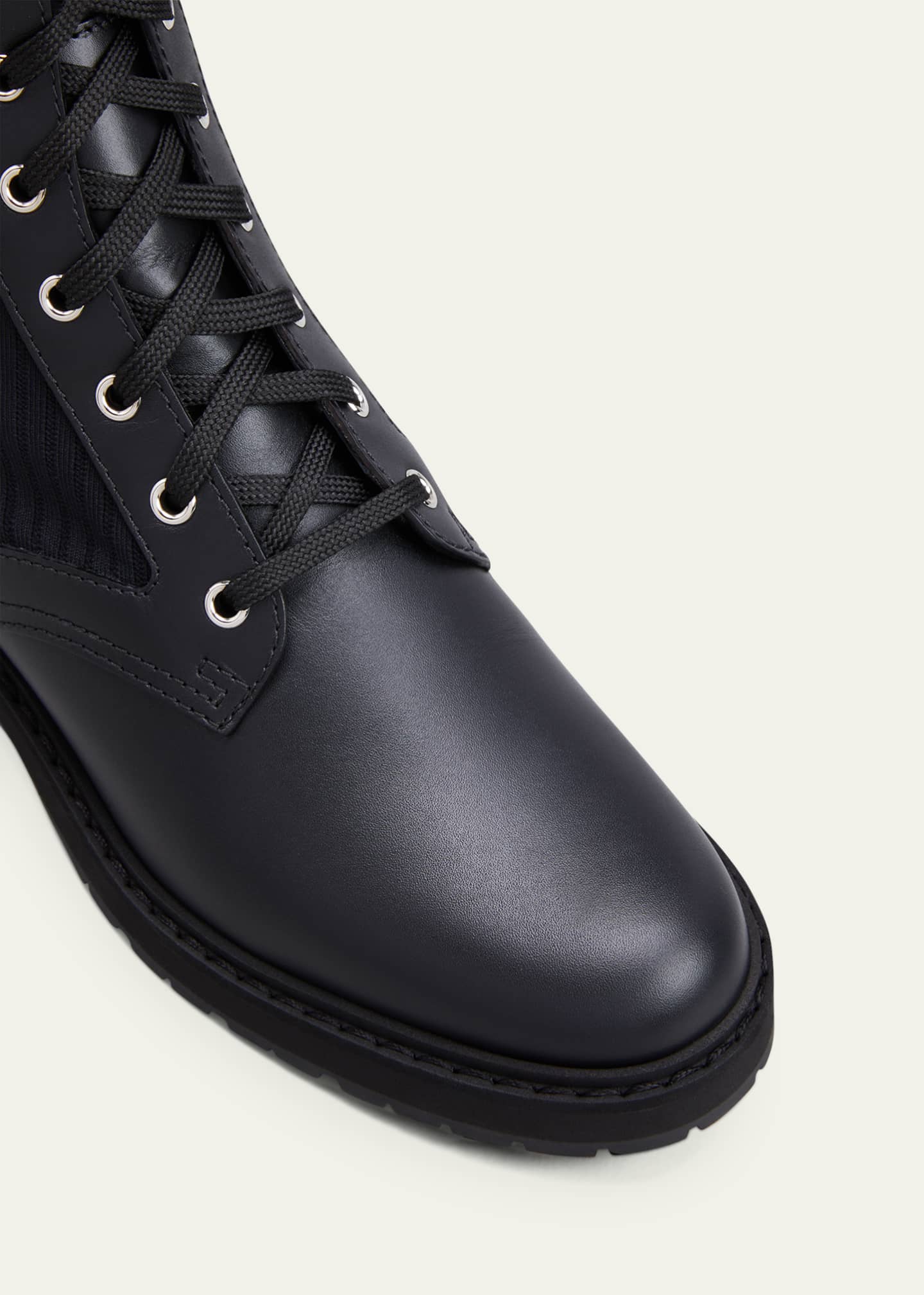 Fendi Leather Combat Boot with FF Cuff Image 5 of 5