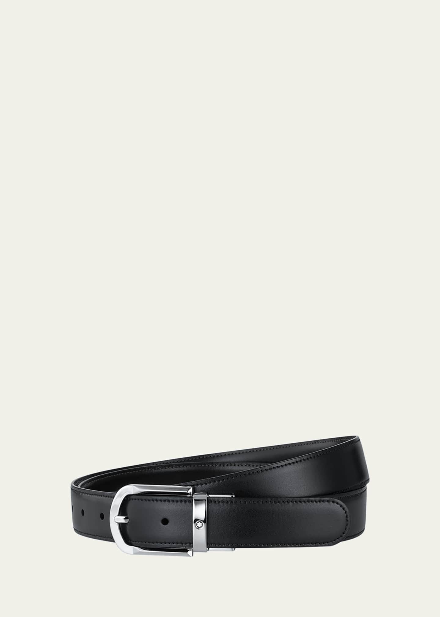 Montblanc Men's Horseshoe-Buckle Reversible Leather Belt Image 1 of 2
