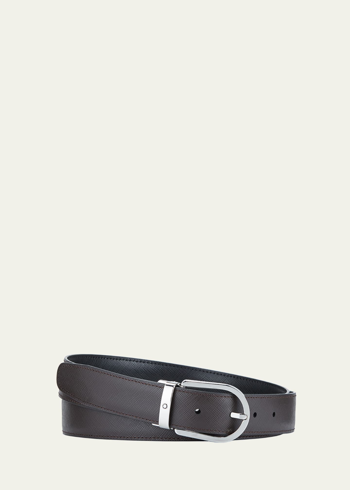 Montblanc Men's Horseshoe-Buckle Reversible Leather Belt Image 2 of 3