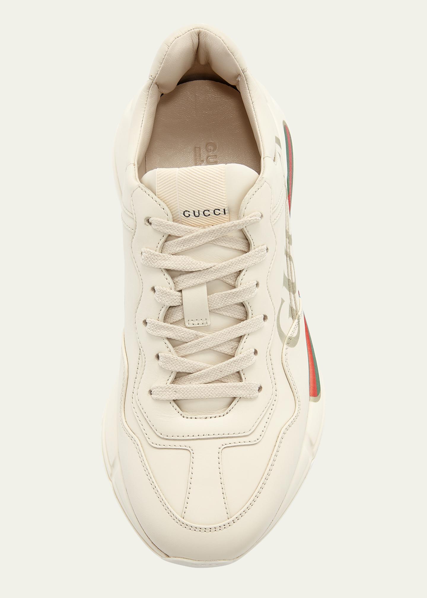 Gucci Rhyton Gucci Print Leather Trainer - Bergdorf Goodman