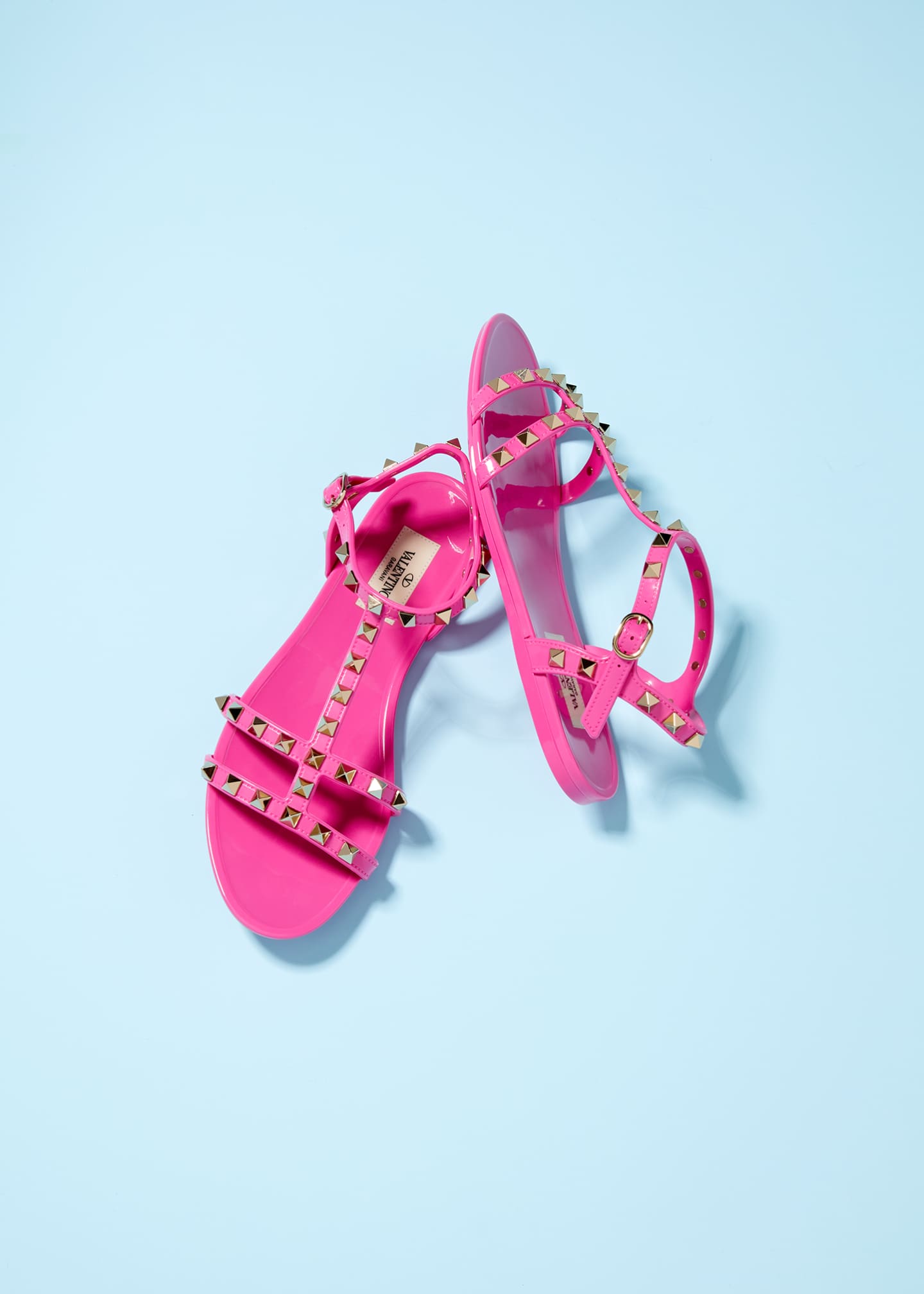 Valentino Garavani Rockstud Jelly Sandals In Red