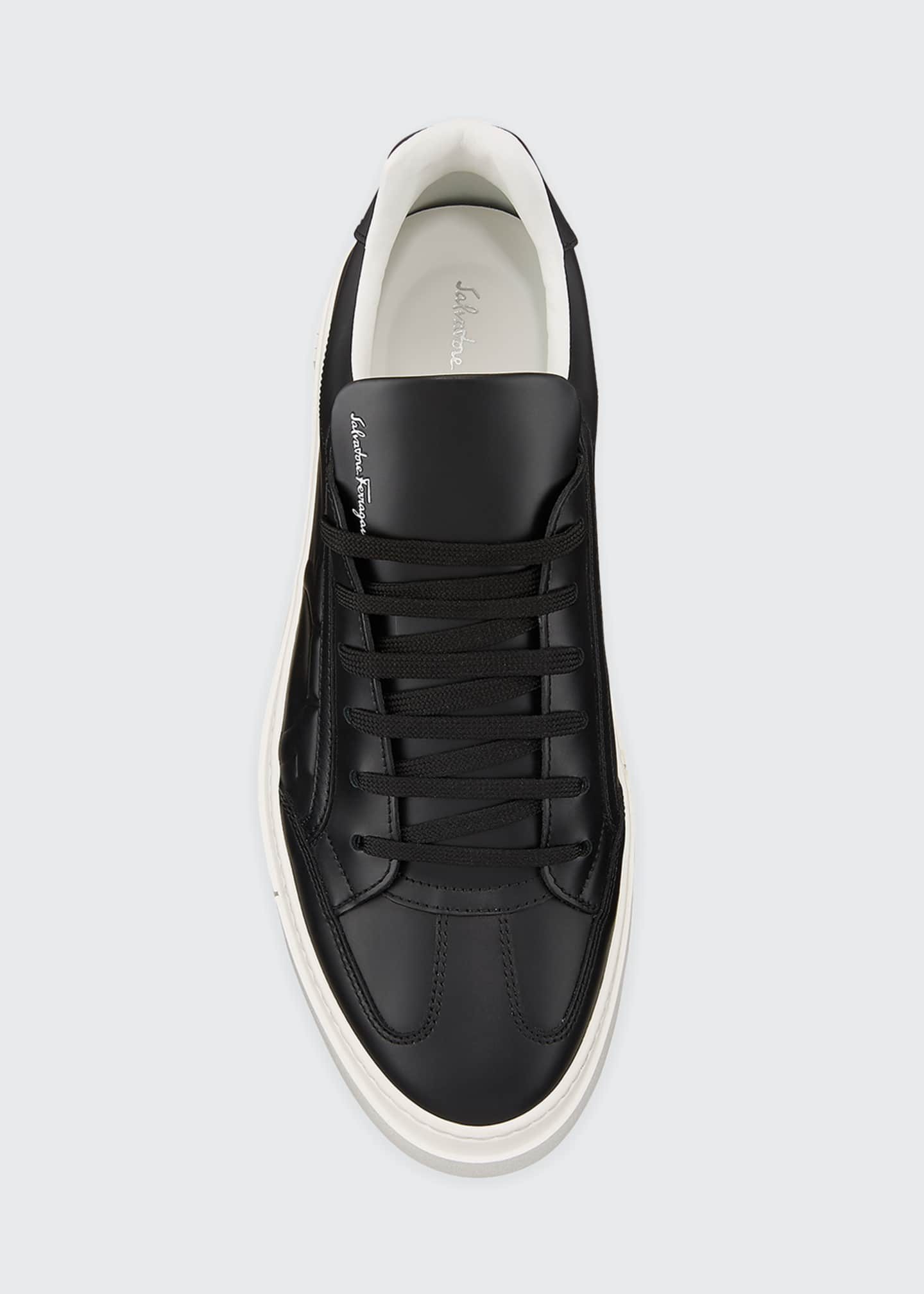 Salvatore Men's Leather Low-Top Sneakers, Black - Bergdorf Goodman
