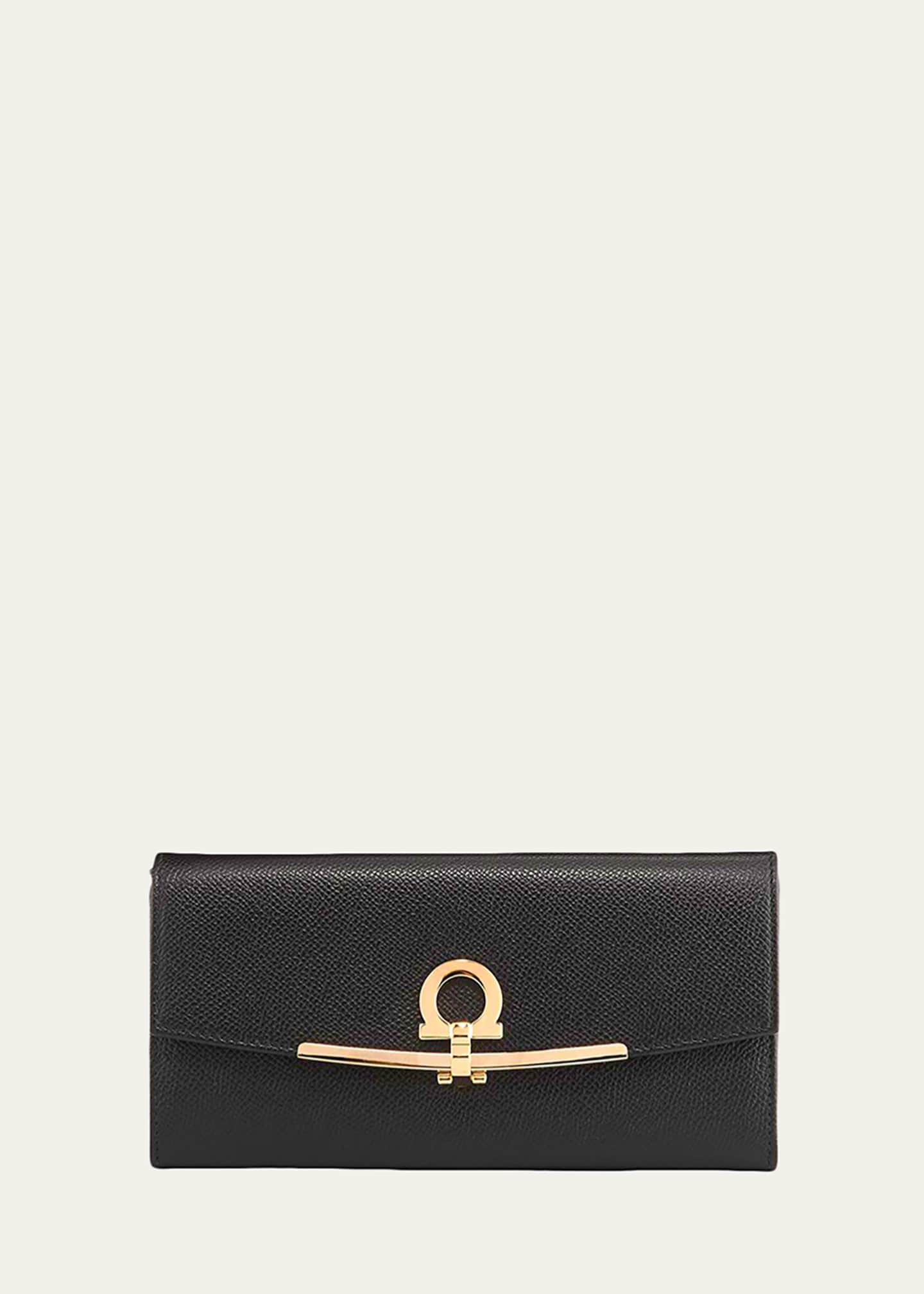 Salvatore ferragamo black wallet top