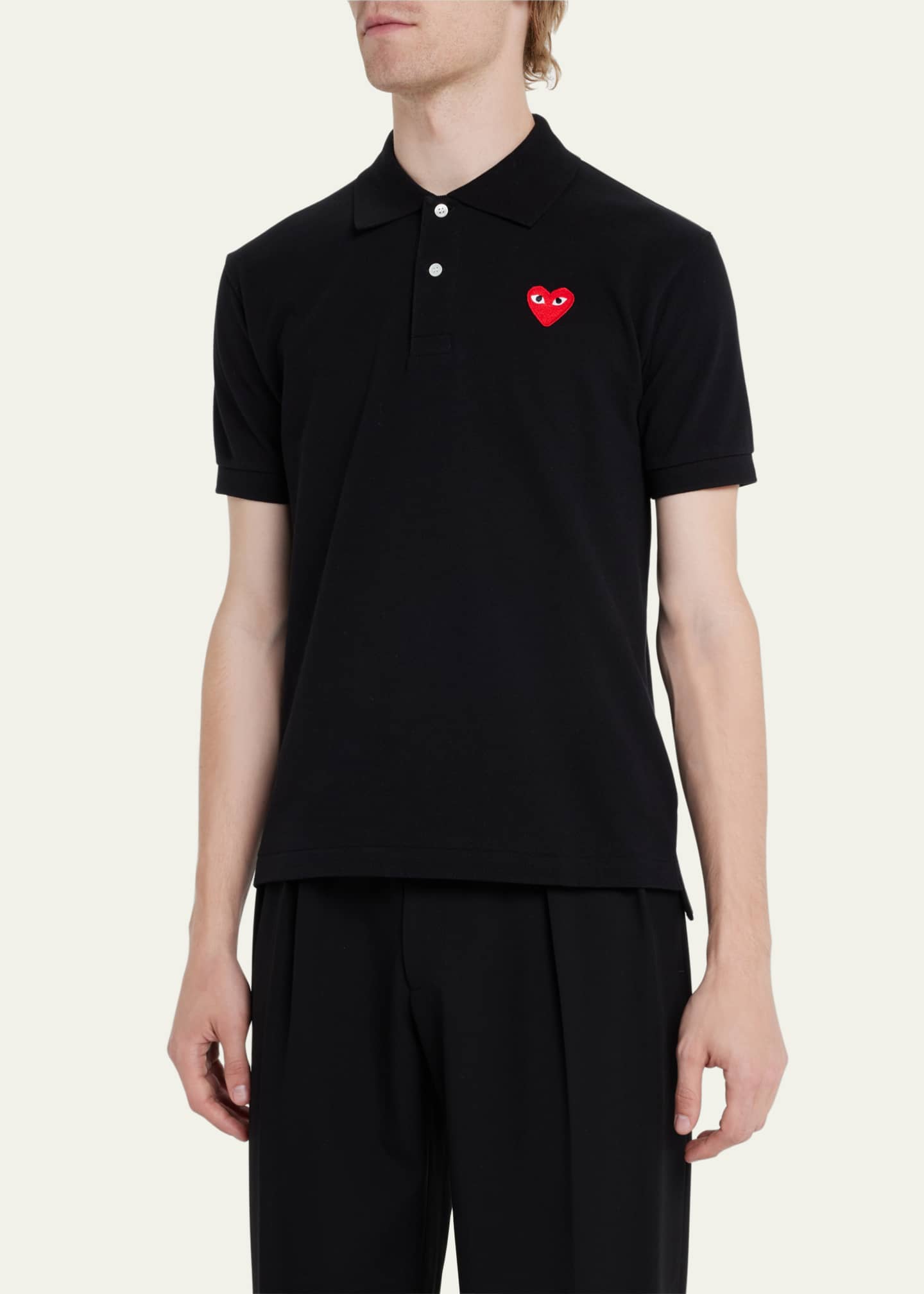 Comme des Garcons Men s Polo Shirt with Heart Bergdorf Goodman