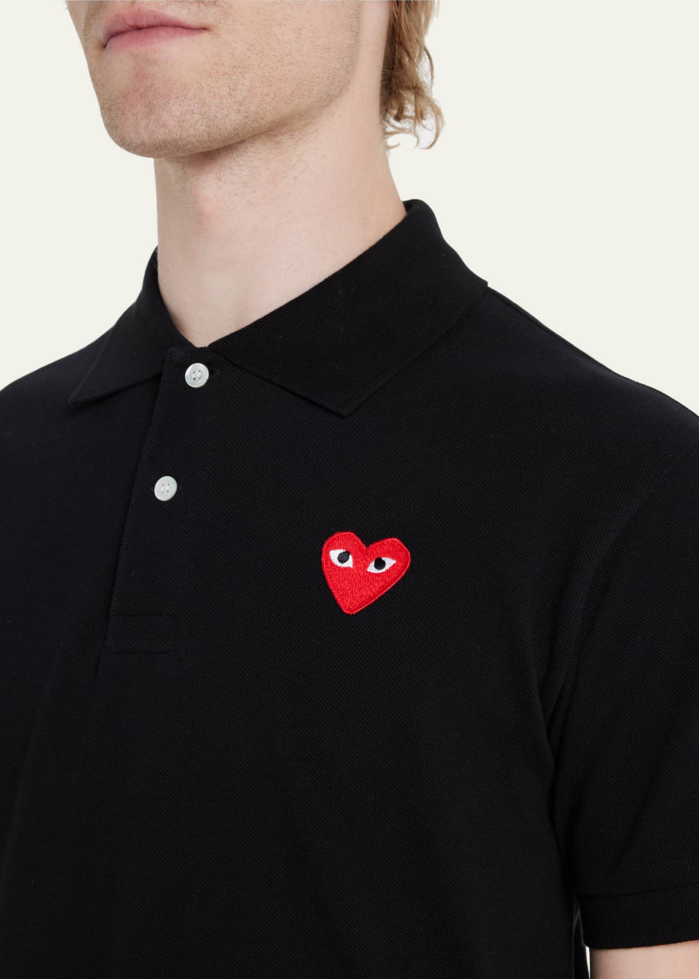 Comme des Garcons Men's Polo Shirt with Heart - Bergdorf Goodman