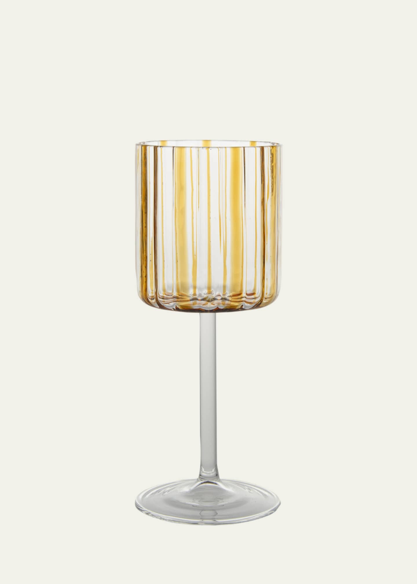 Tuttoattaccato Amber Striped Stemmed Wine Glass