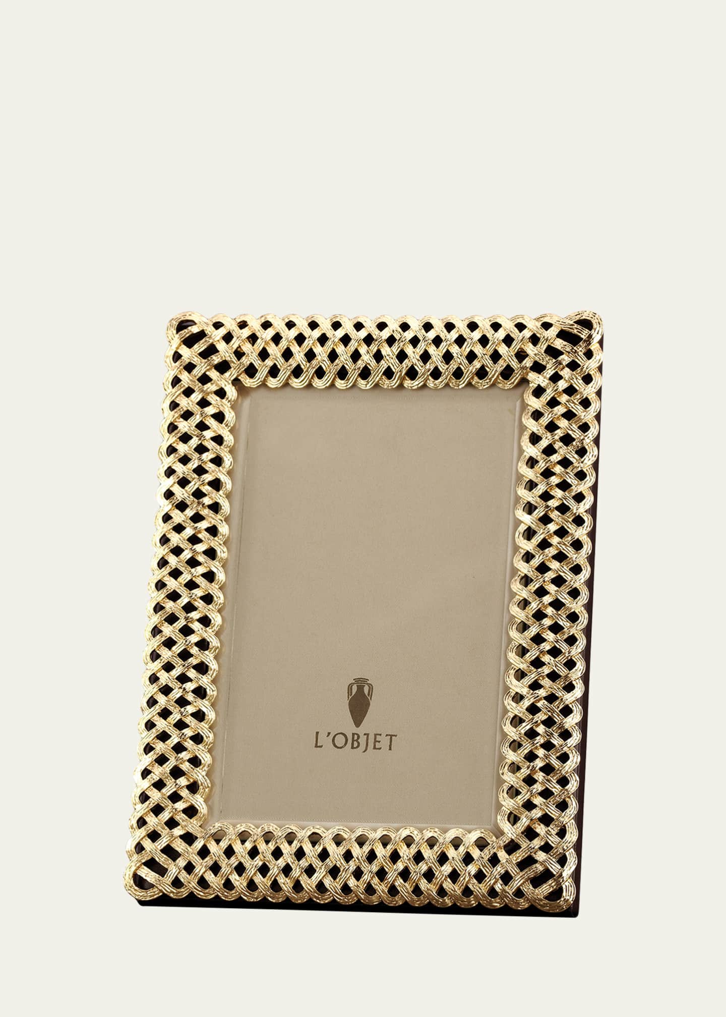 L'Objet Gold Braid 4" x 6" Picture Frame
