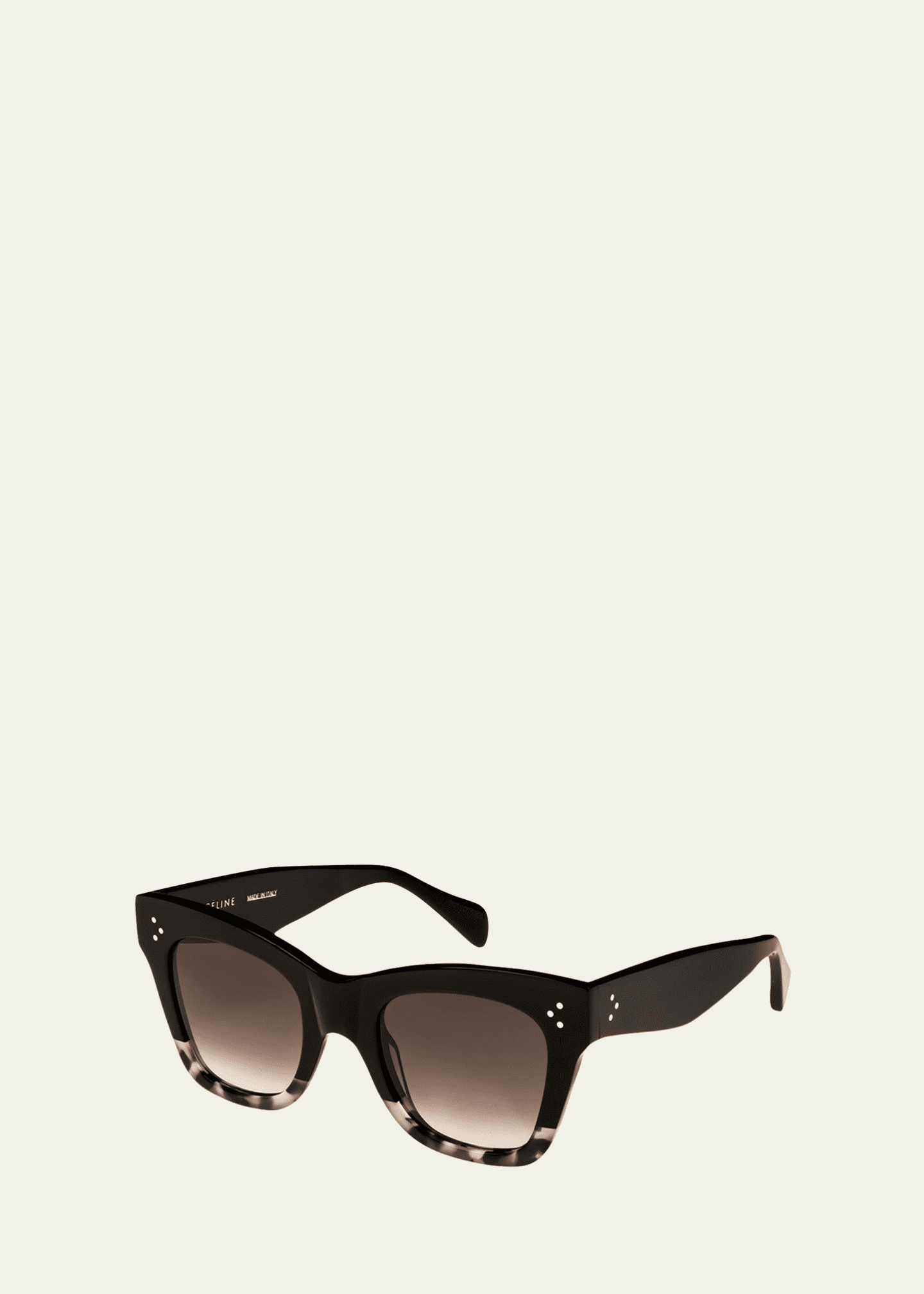 Two-Tone Gradient Cat-Eye Sunglasses, Black