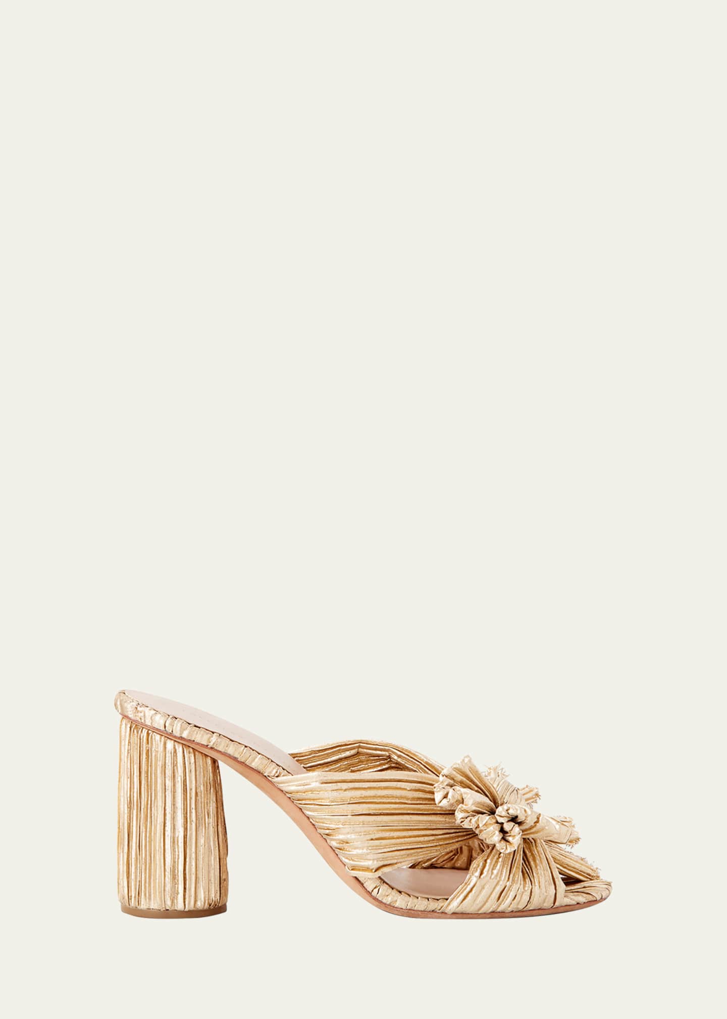 Loeffler randall penny on sale pleated metallic slide sandals