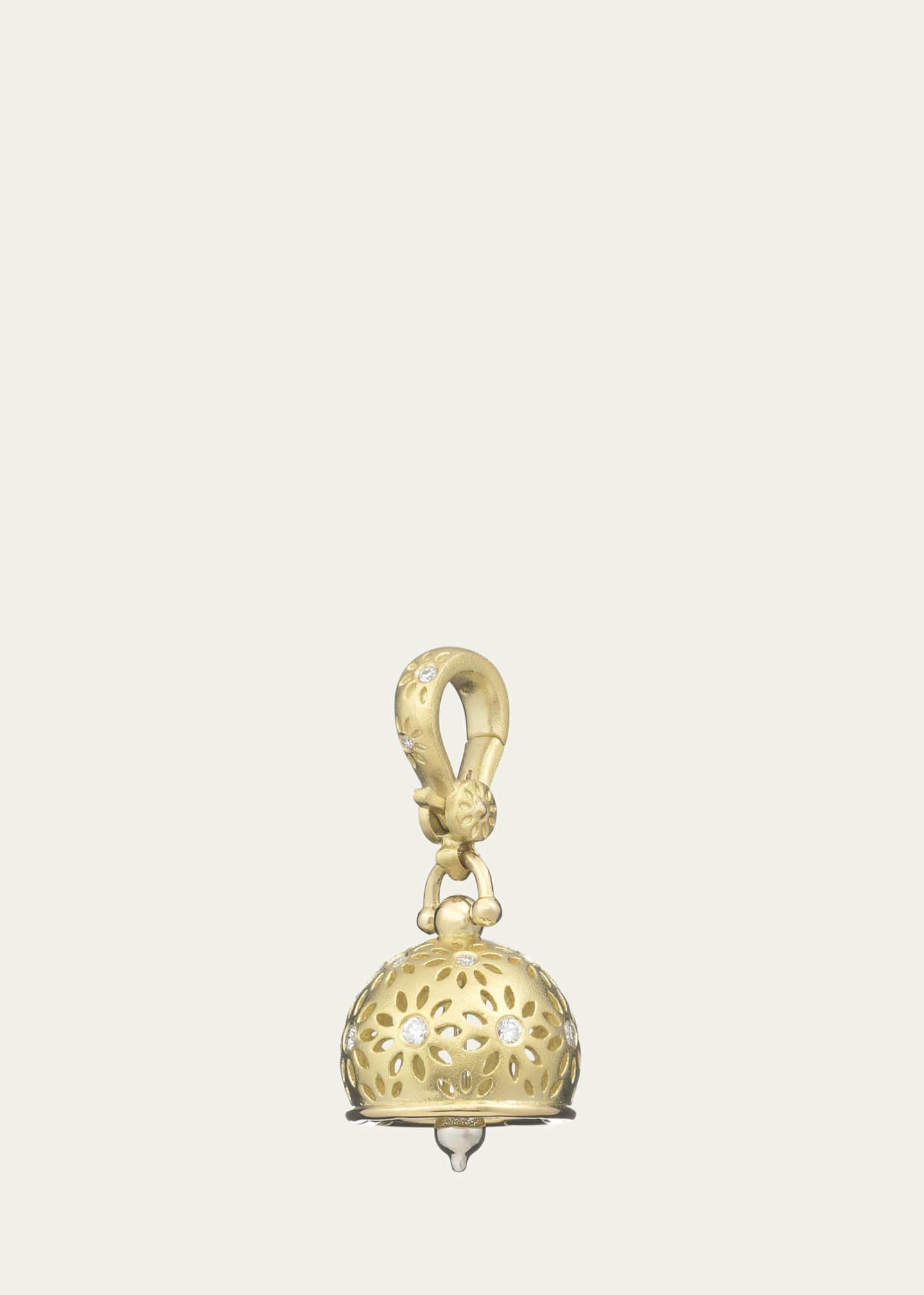 Paul Morelli 18K Yellow Gold Eyelet Meditation Bell with Diamonds