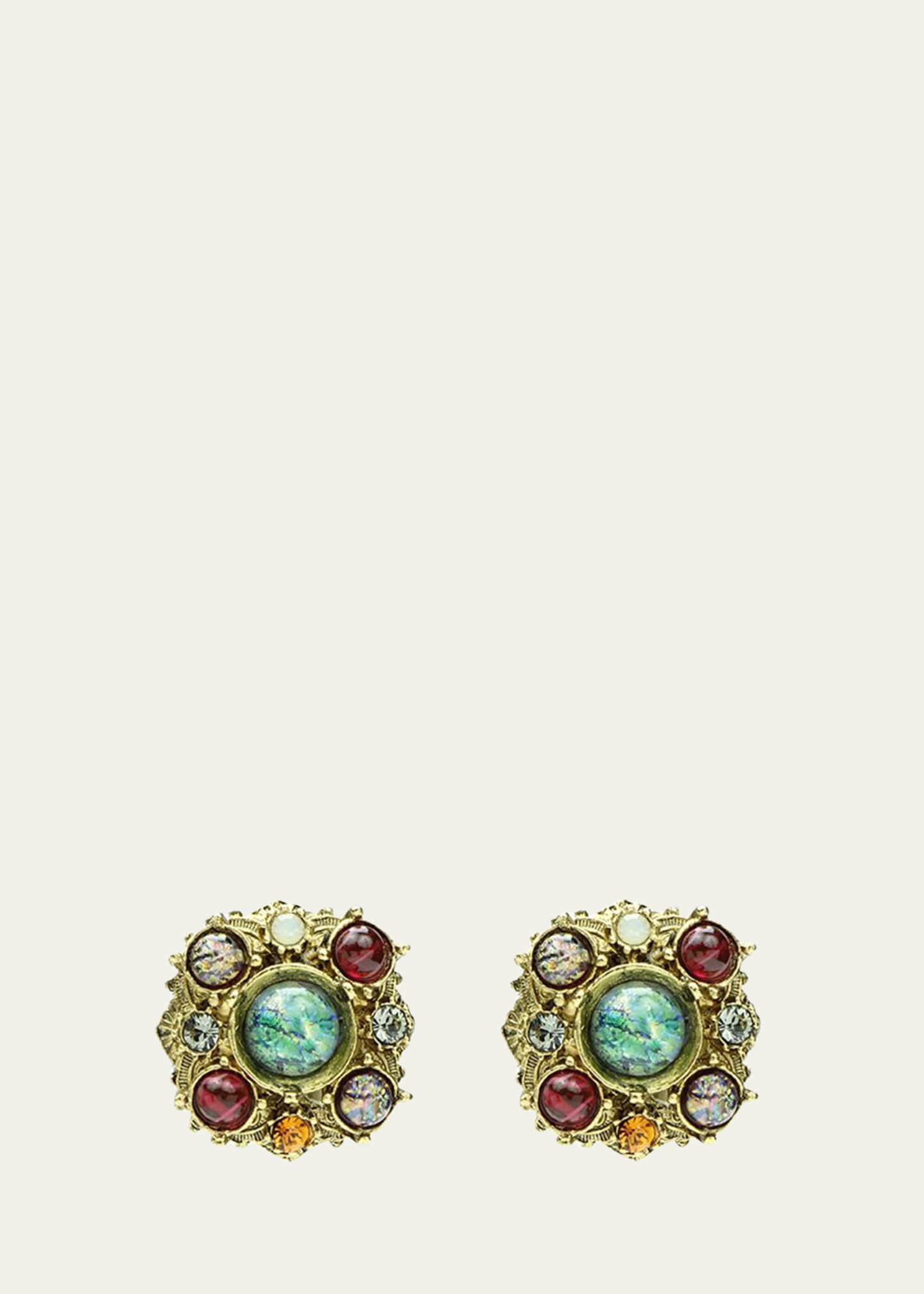 Ben-Amun Multicolor Round Clip-On Stud Earrings