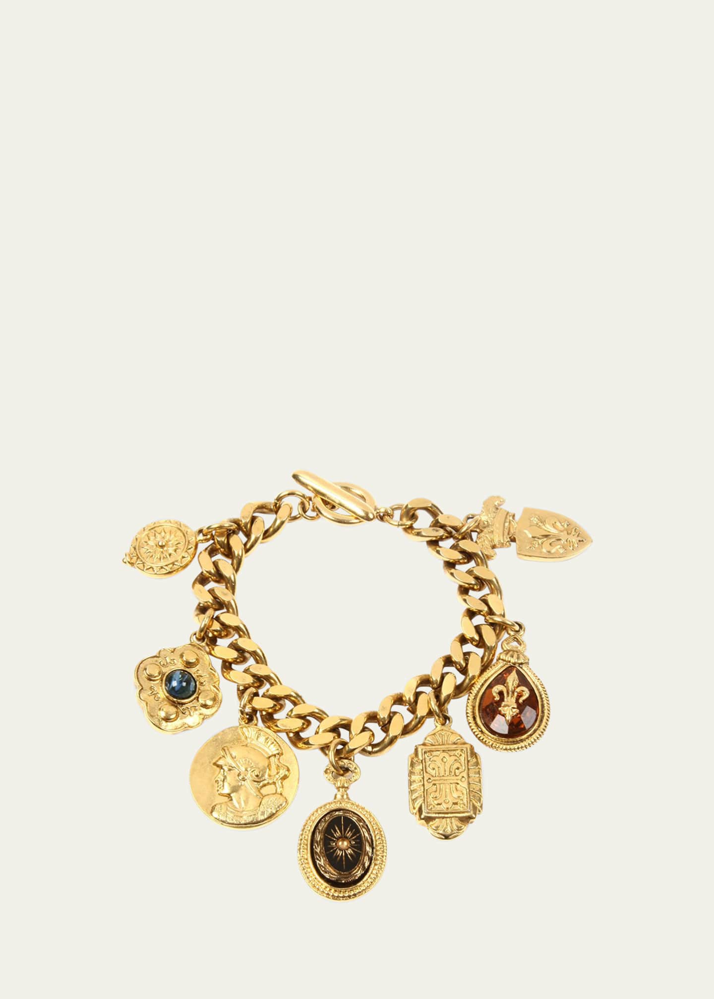 Ben-Amun 24k Gold Plated Multicolor Chain Bracelet Image 1 of 2