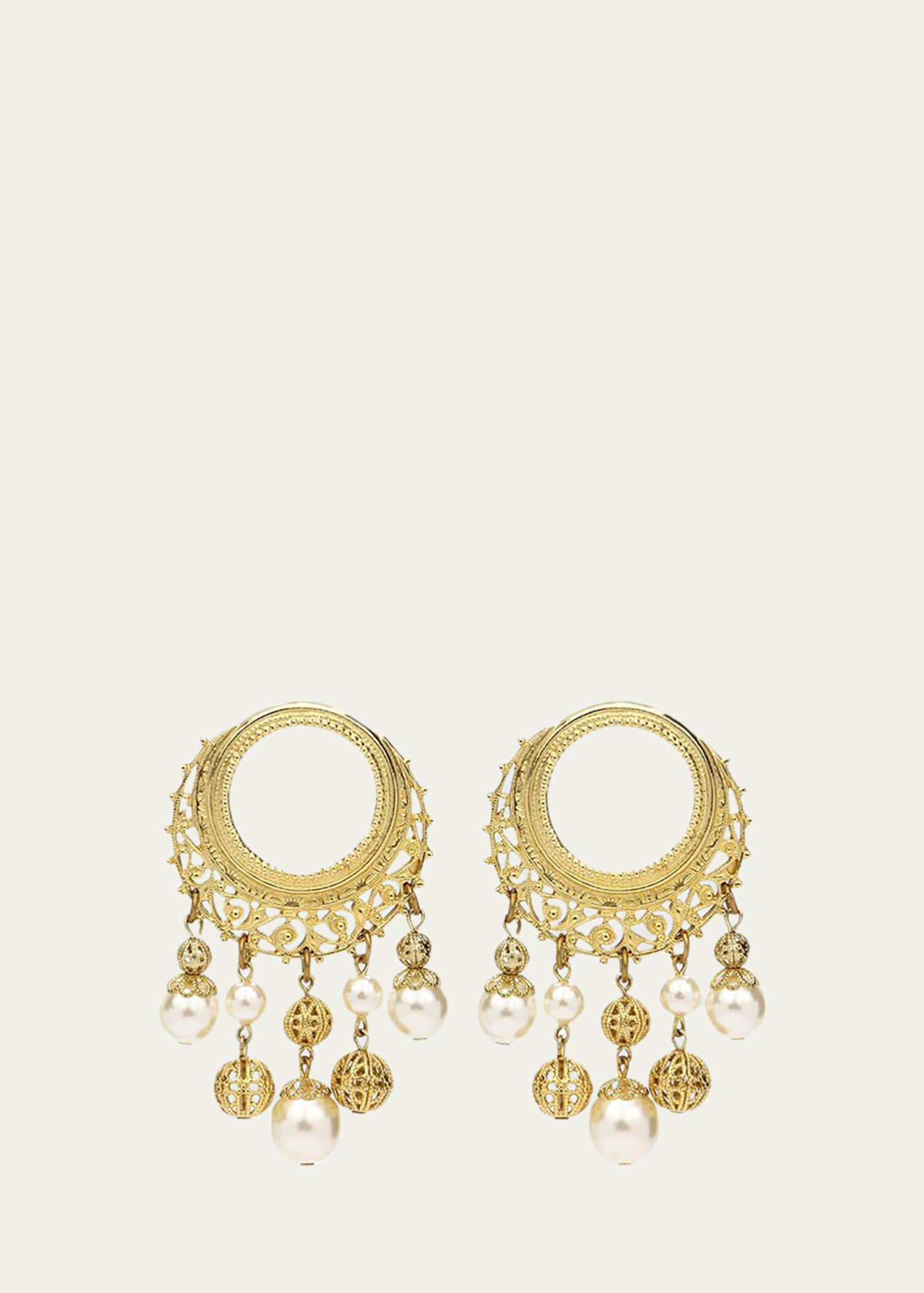 Ben-Amun Round Pearly Drop Earrings