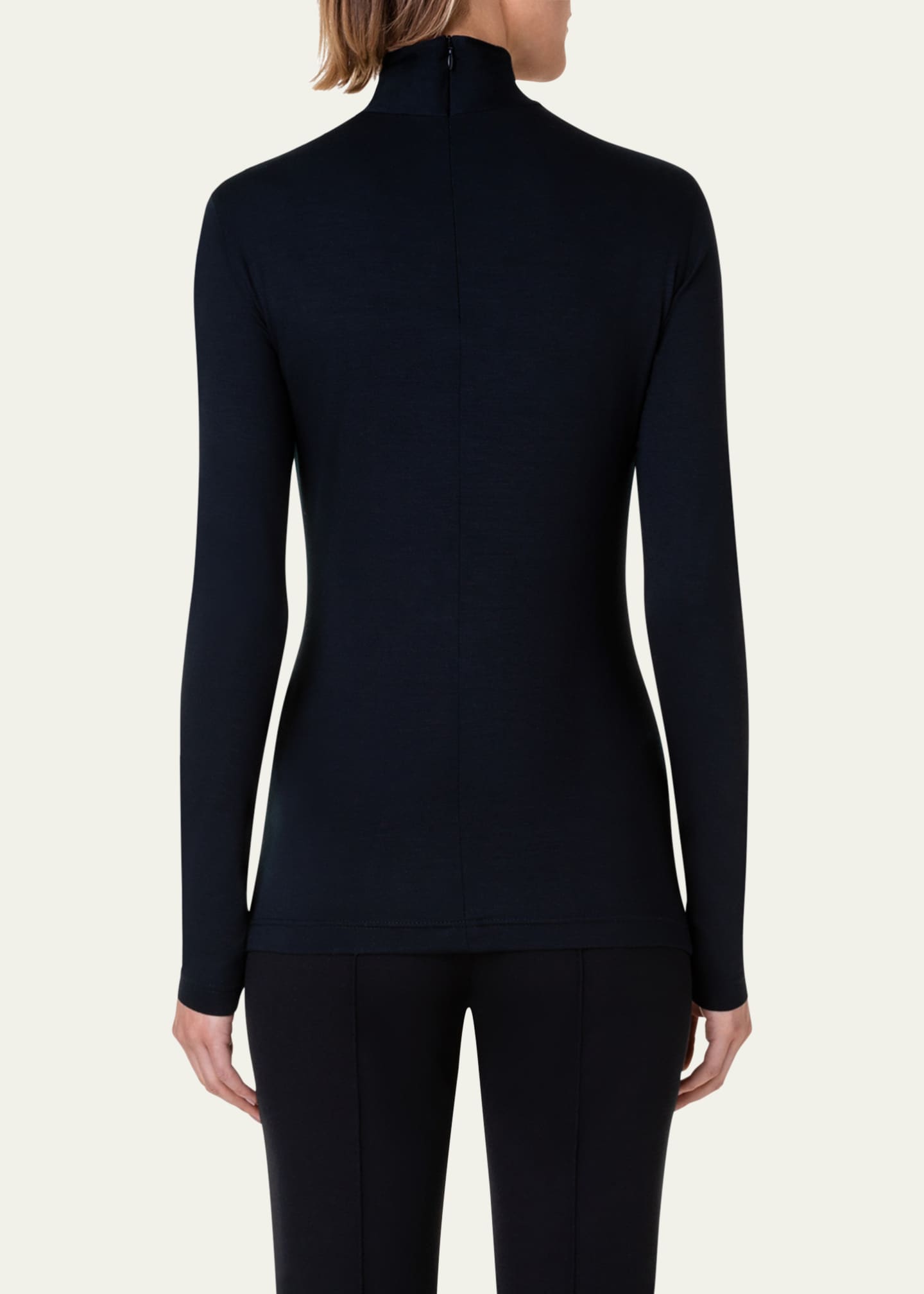 Akris punto Turtleneck Long-Sleeve Modal-Stretch Top Image 3 of 5