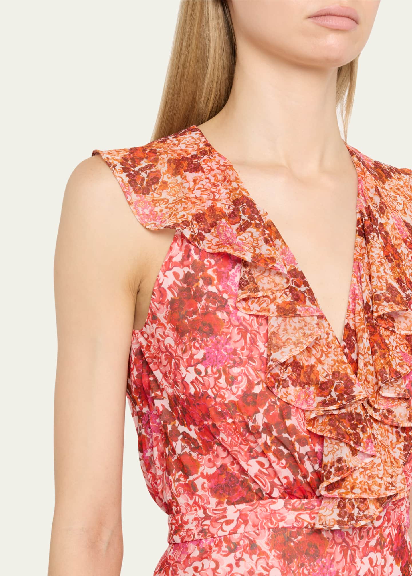 Saloni Rita Tiered Ruffle Cocktail Dress Image 5 of 5
