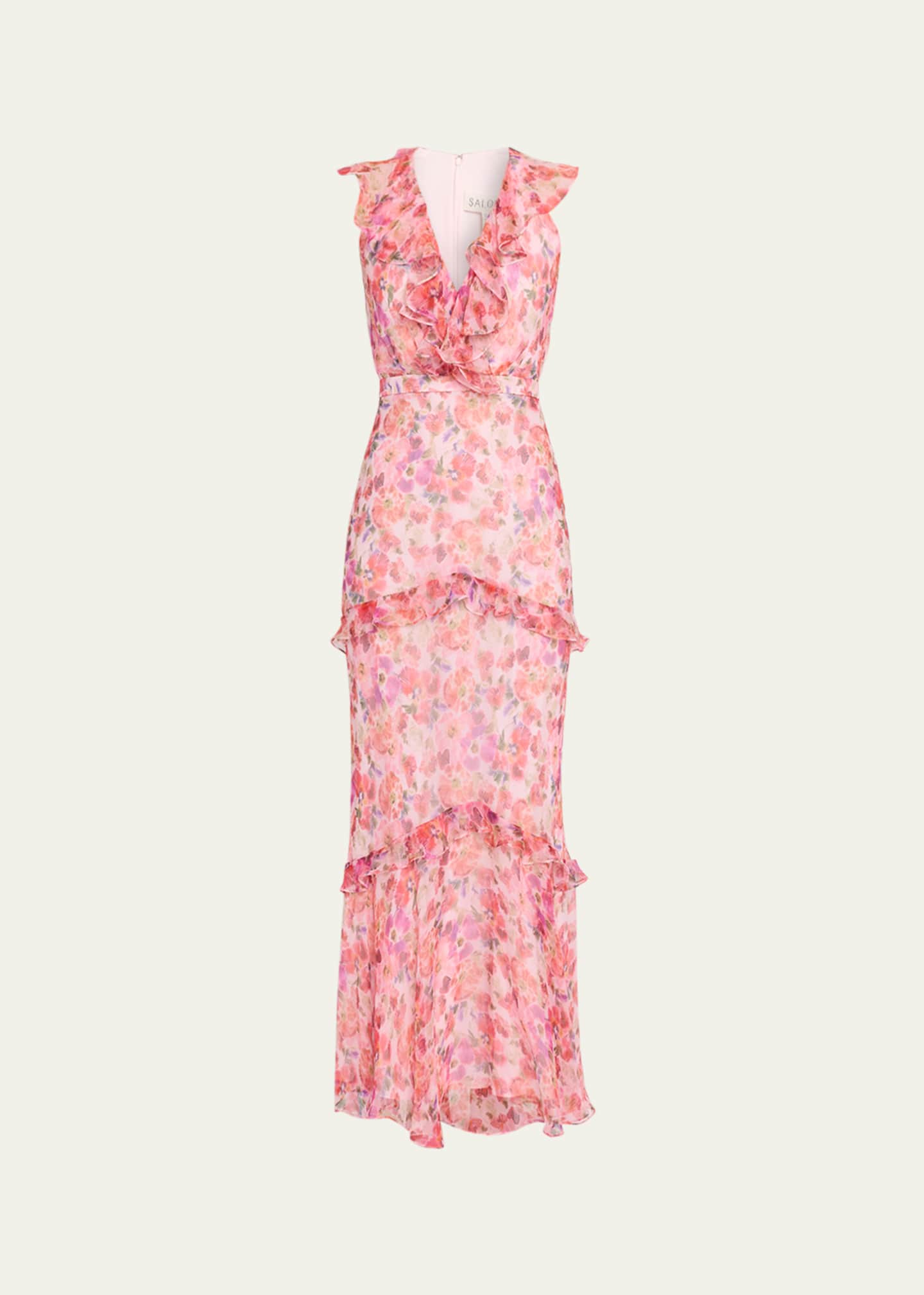 saloni cocktail dress Saloni Rita Tiered Ruffle Cocktail Dress, Women's,