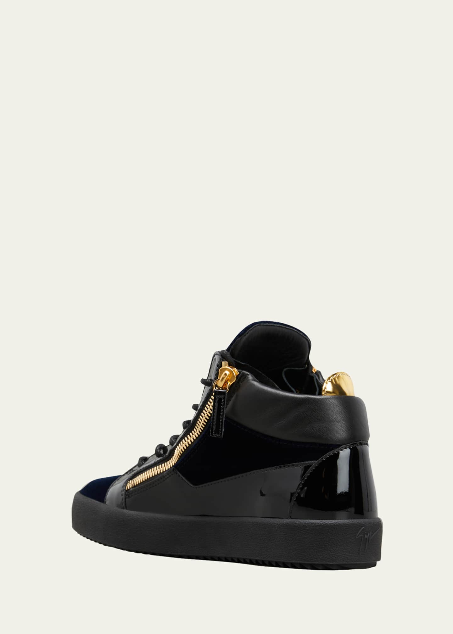 Giuseppe Zanotti Men's Patent Leather Mid-Top Sneakers - Bergdorf Goodman