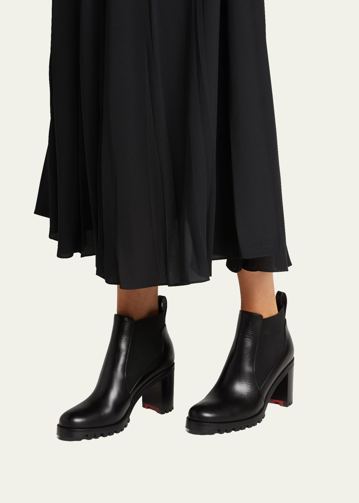 CHRISTIAN LOUBOUTIN Machcroche leather Chelsea boots