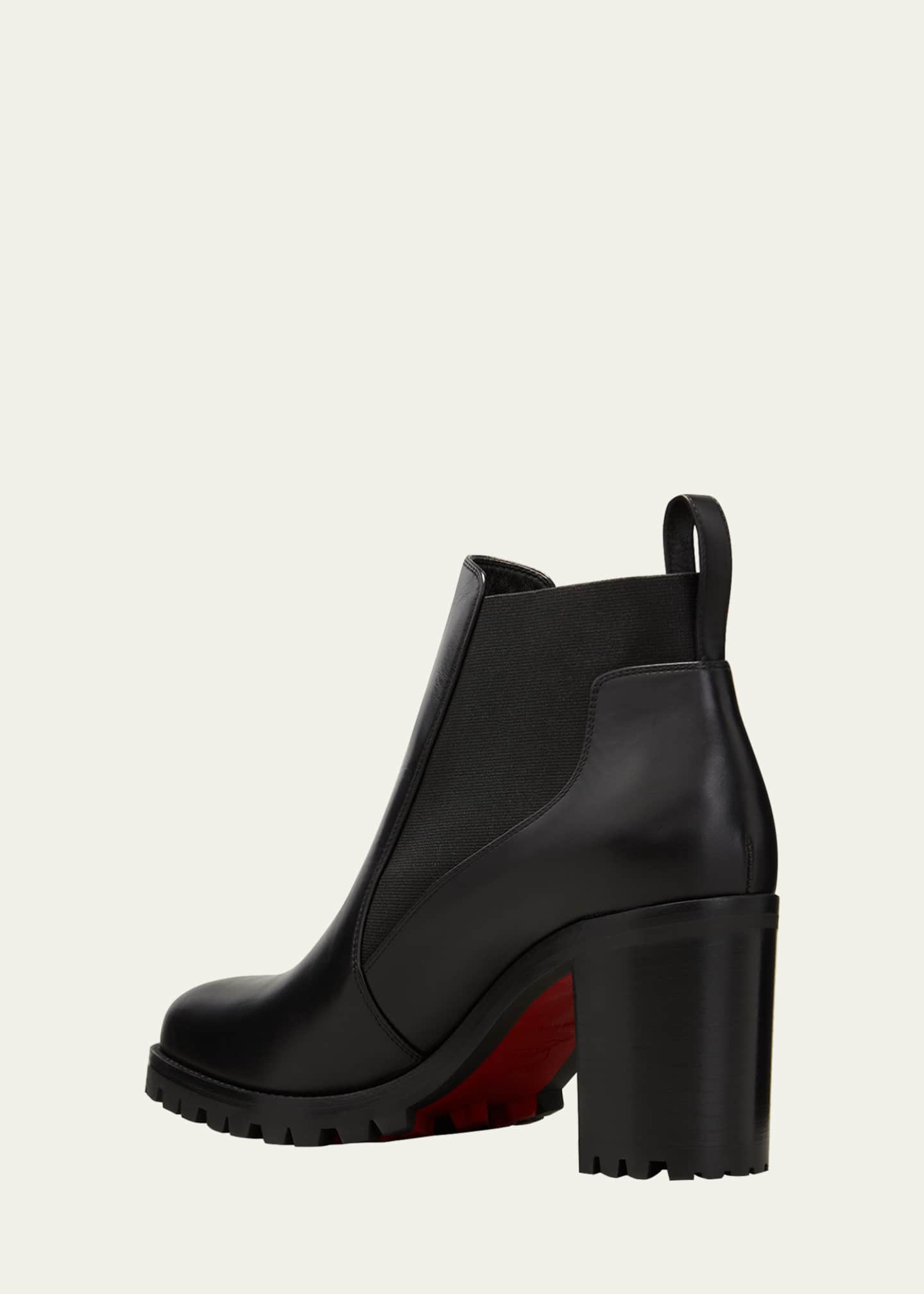Christian Louboutin Marchacroche Leather Red Sole Booties - Bergdorf Goodman