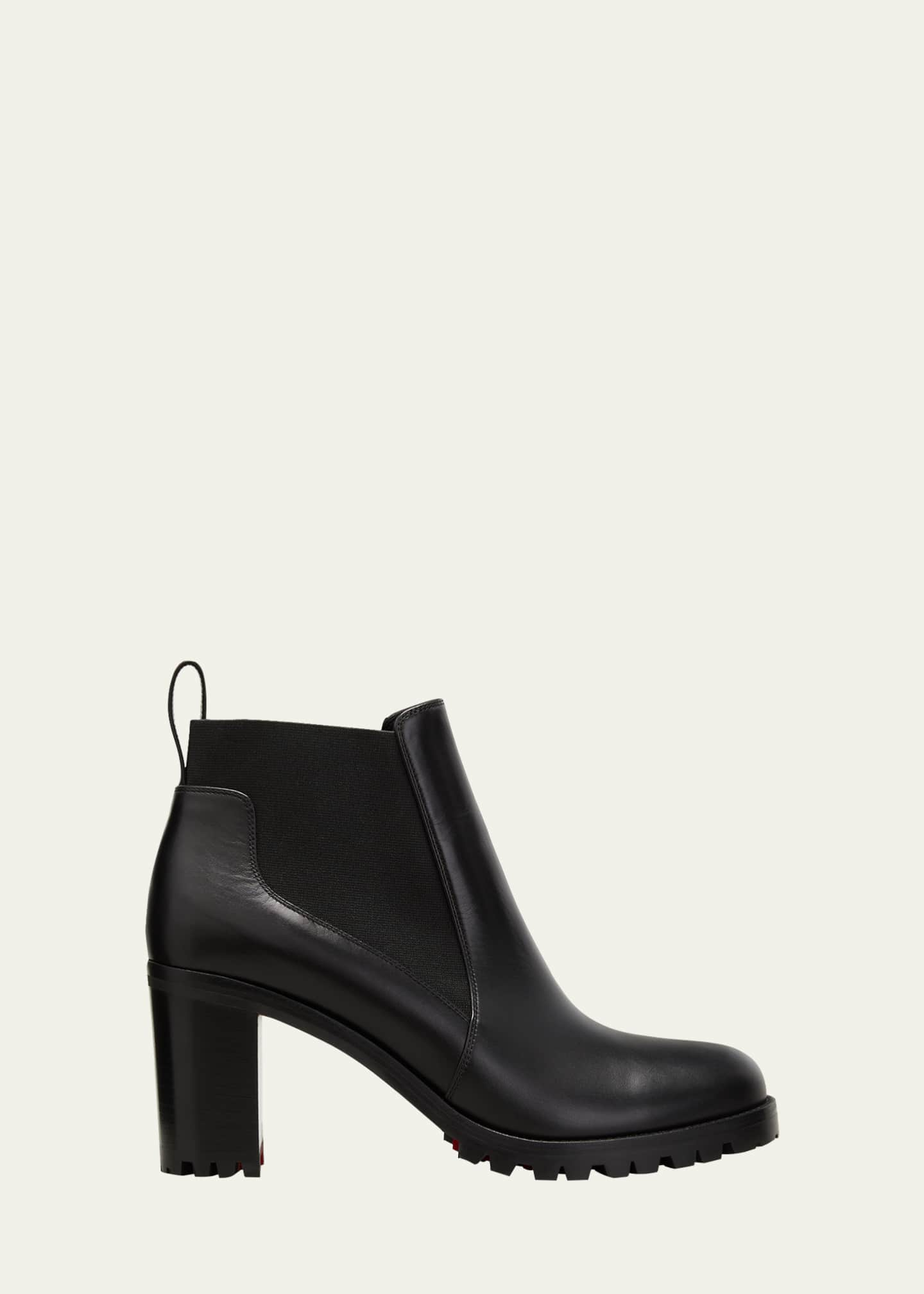 CHRISTIAN LOUBOUTIN: leather ankle boots - Black