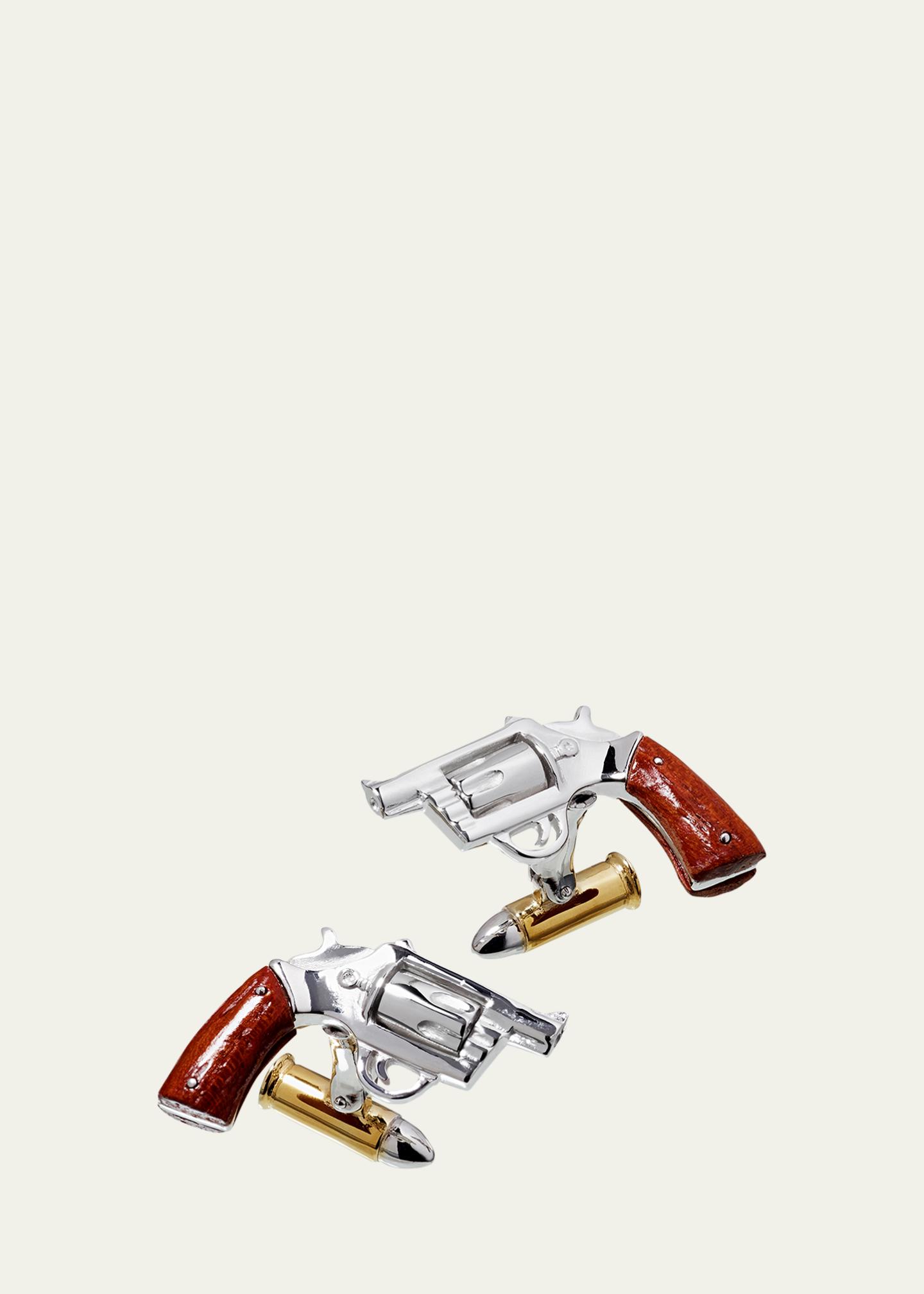 JAN LESLIE ボール型カフリンクス シルバー/ゴールド Jan Leslie Men's Gun and Bullet Cufflinks - Bergdorf Goodman