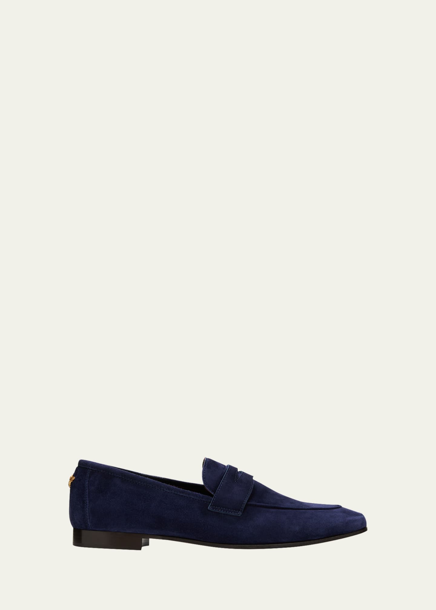 Bougeotte Suede Slip-On Penny Loafer, Navy - Bergdorf Goodman
