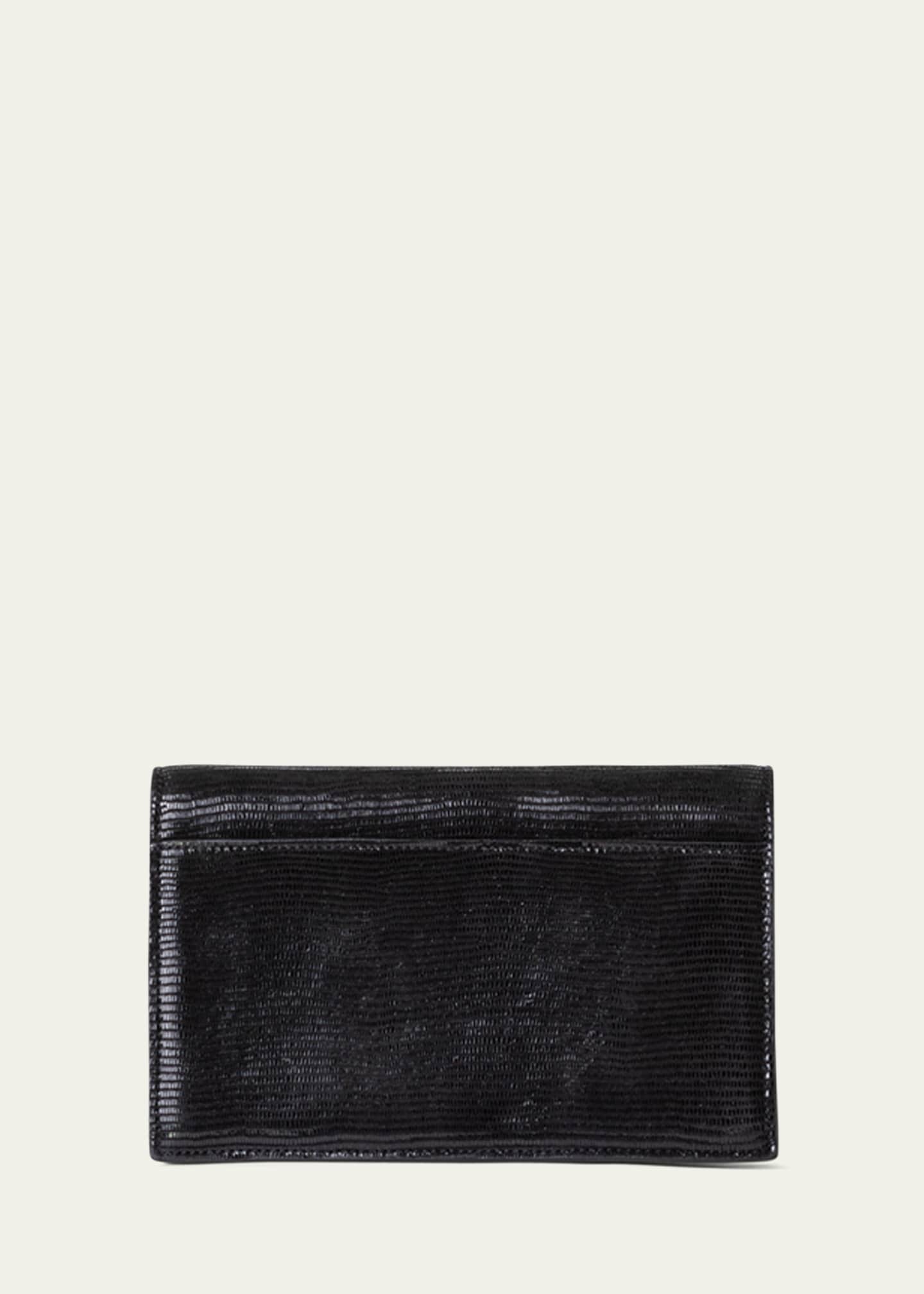 Akris Anouk Lizard-Print Clutch Bag w/ Chain Image 3 of 5