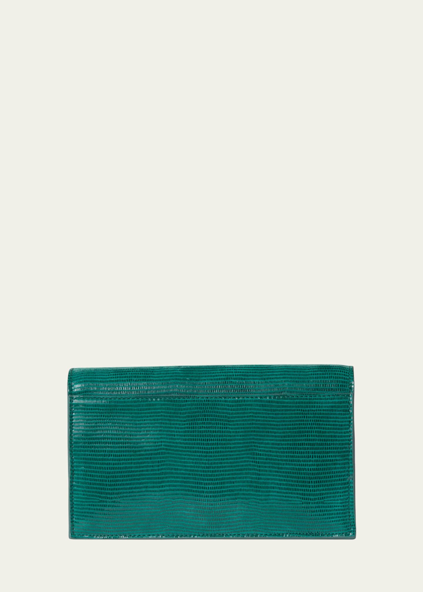 Akris Anouk Lizard-Print Clutch Bag w/ Chain Image 3 of 5