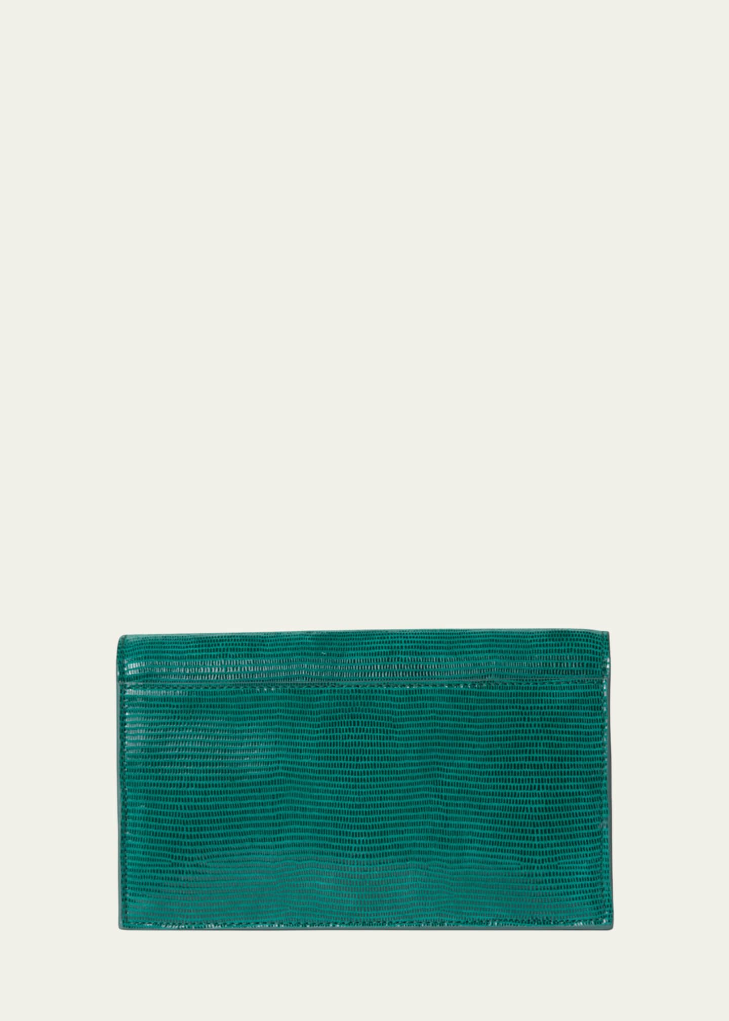 Akris Anouk Lizard-Print Clutch Bag w/ Chain Image 3 of 5