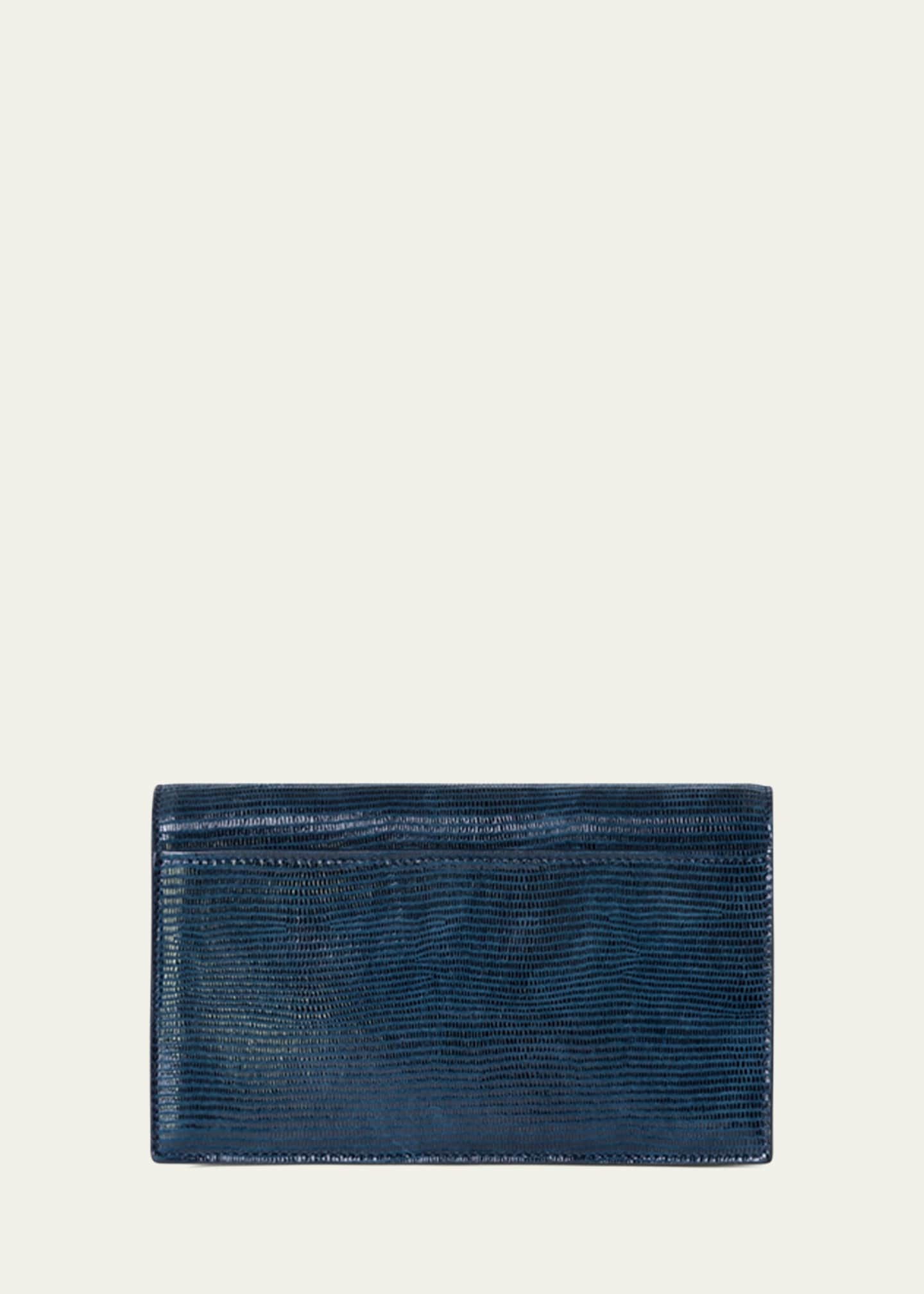 Akris Anouk Lizard-Print Clutch Bag w/ Chain Image 3 of 5