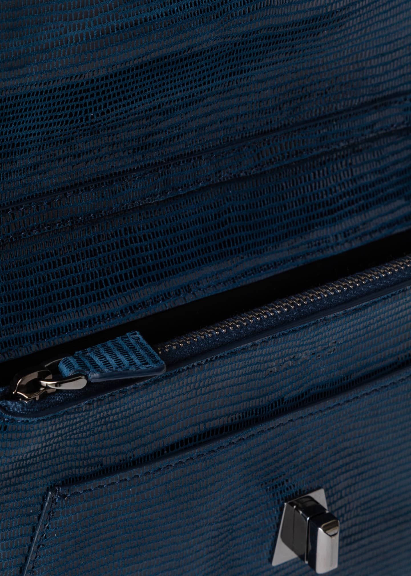 Akris Anouk Lizard-Print Clutch Bag w/ Chain Image 4 of 5