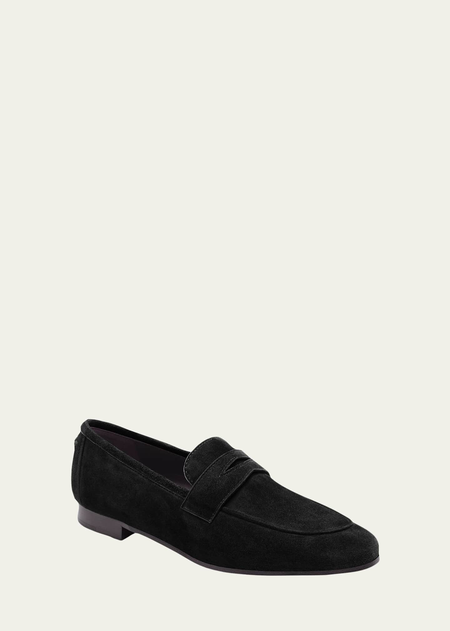 Bougeotte Suede Slip-On Penny Loafer - Bergdorf Goodman