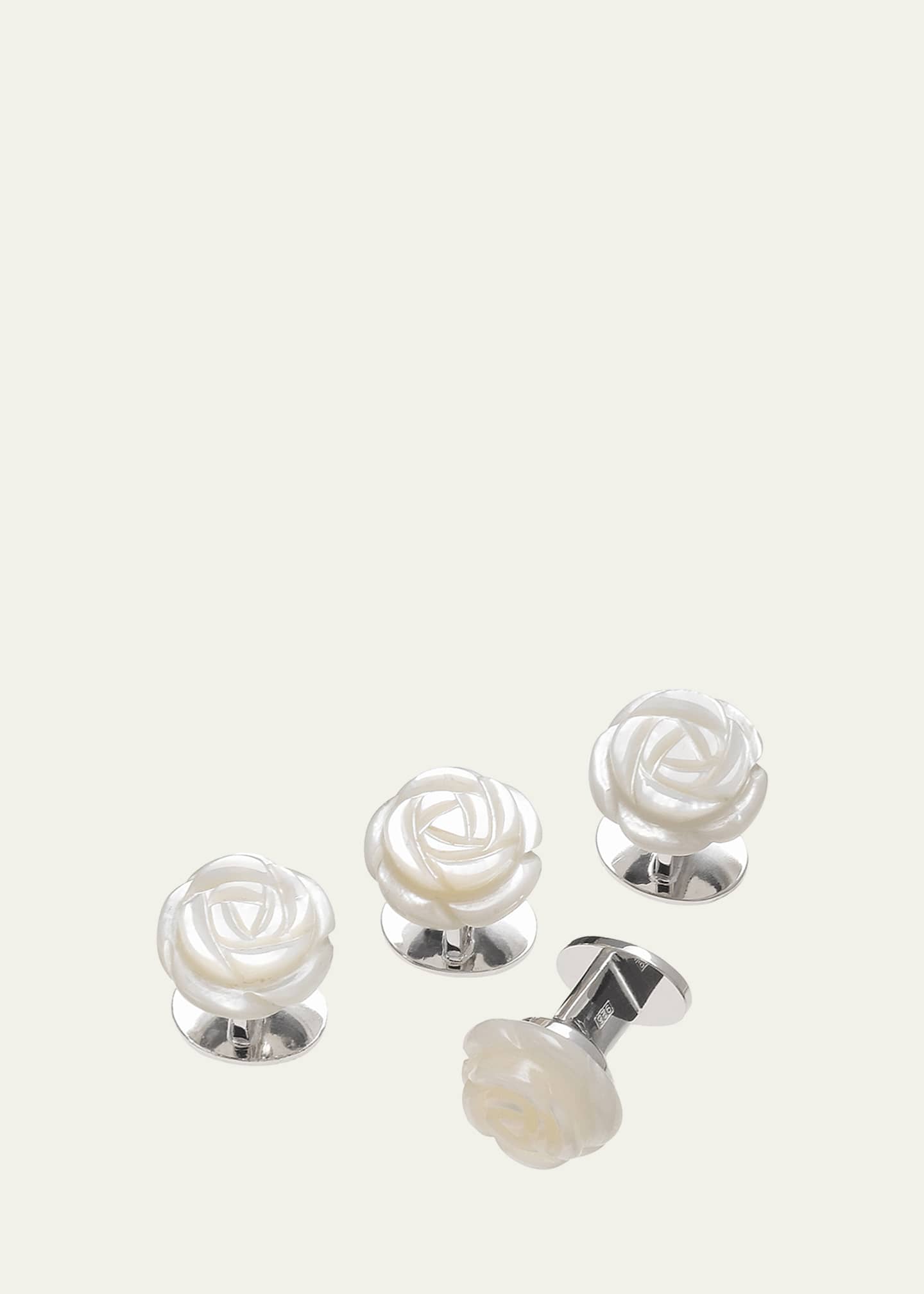 Jan Leslie Men's Mother-of-Pearl Rose Shirt Studs