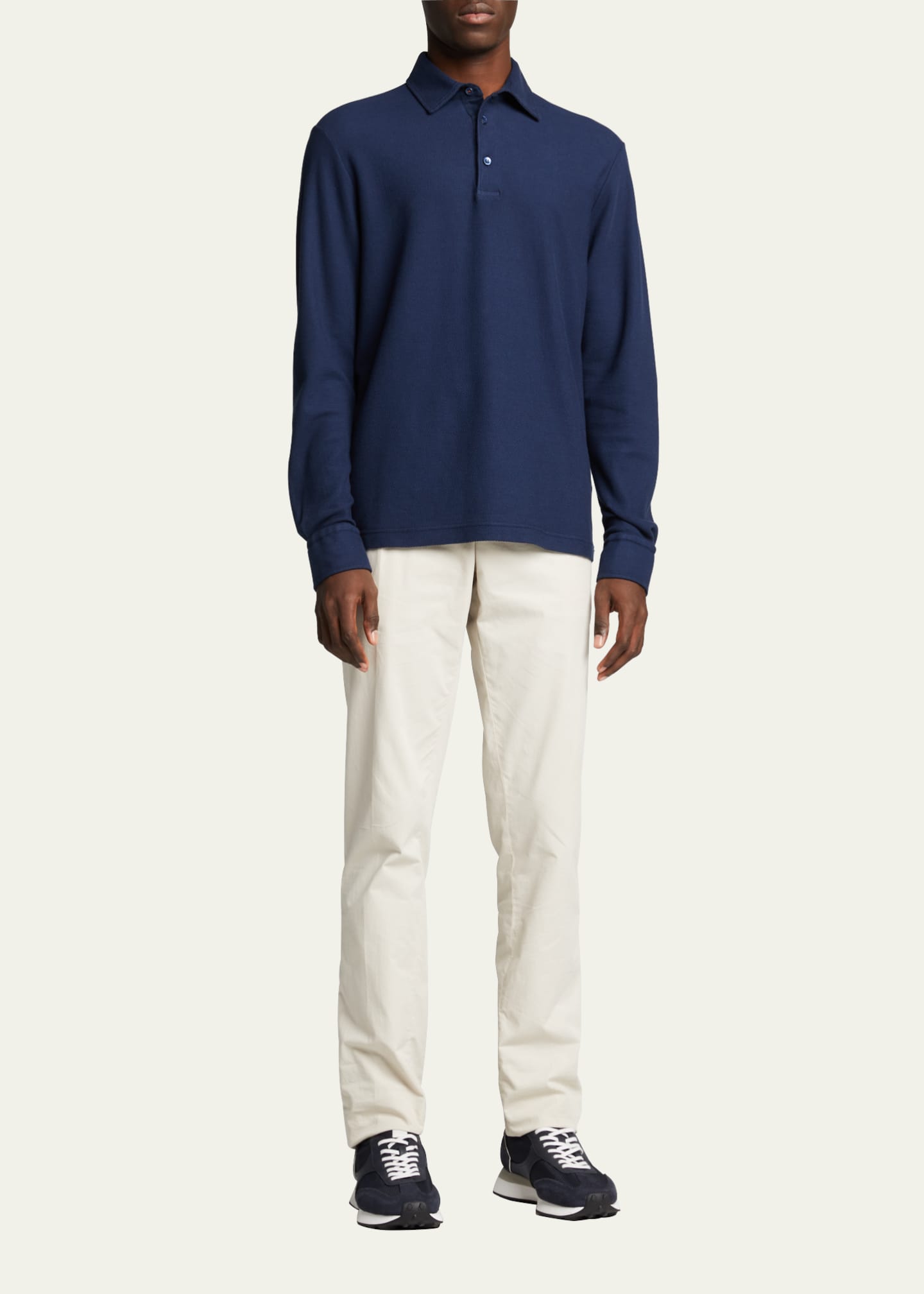 Men's Long-Sleeve Pique Polo Shirt
