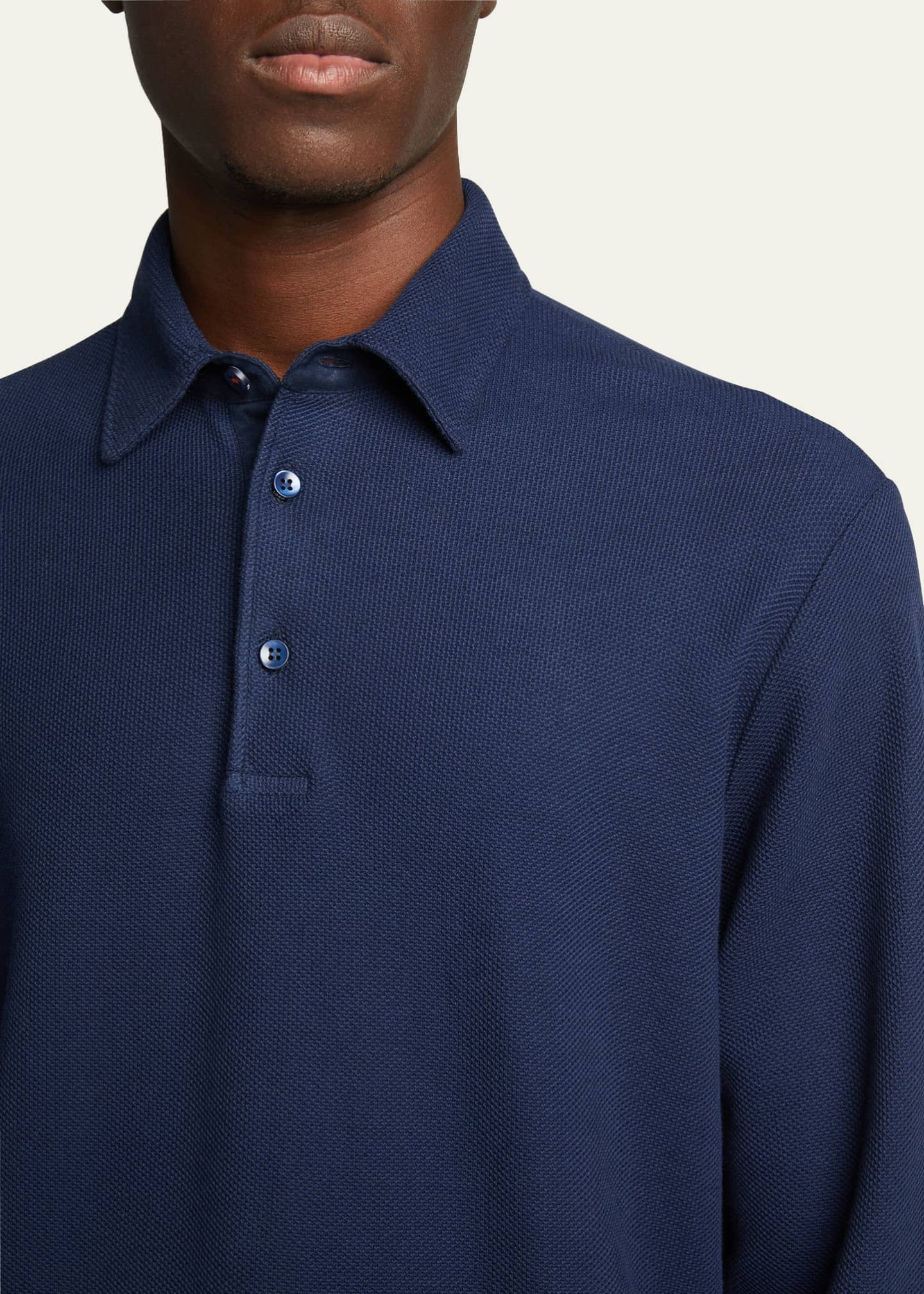 Men's Long-Sleeve Pique Polo Shirt
