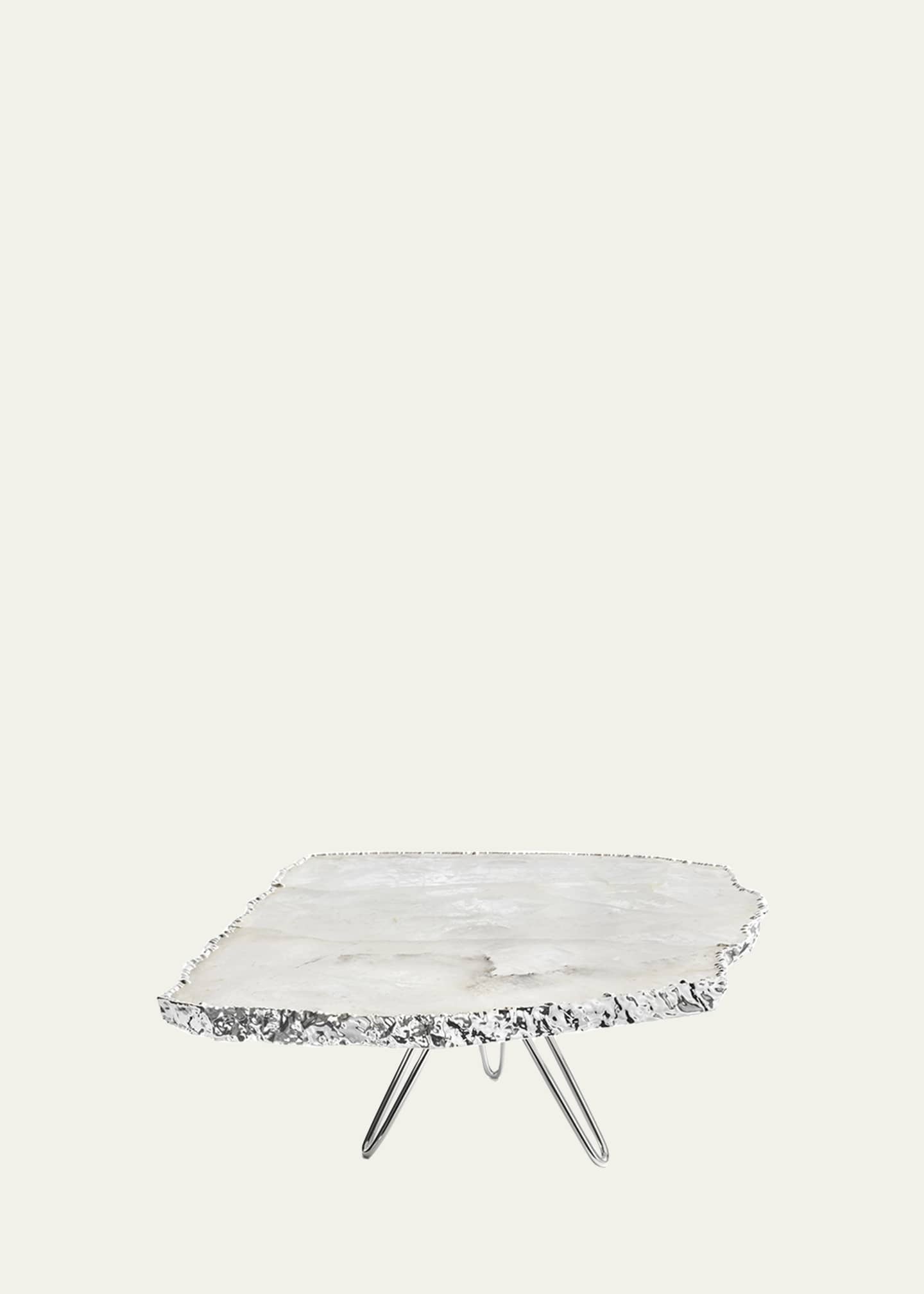 ANNA New York Torta Crystal Cake Stand, Silver Image 1 of 2