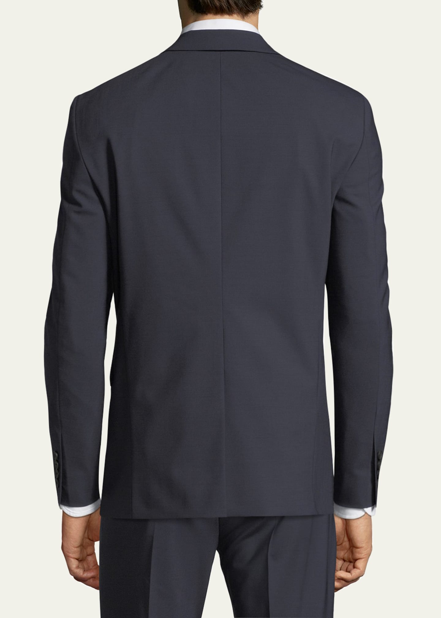 Black Stretch Wool Chambers Tuxedo Blazer | Theory