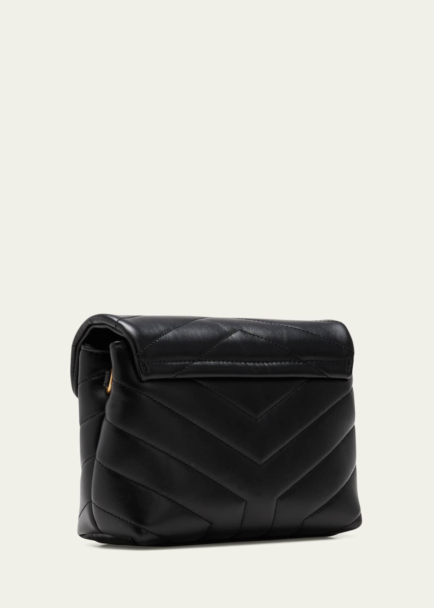 Envelope Matelasse Leather Pouch in Black - Saint Laurent
