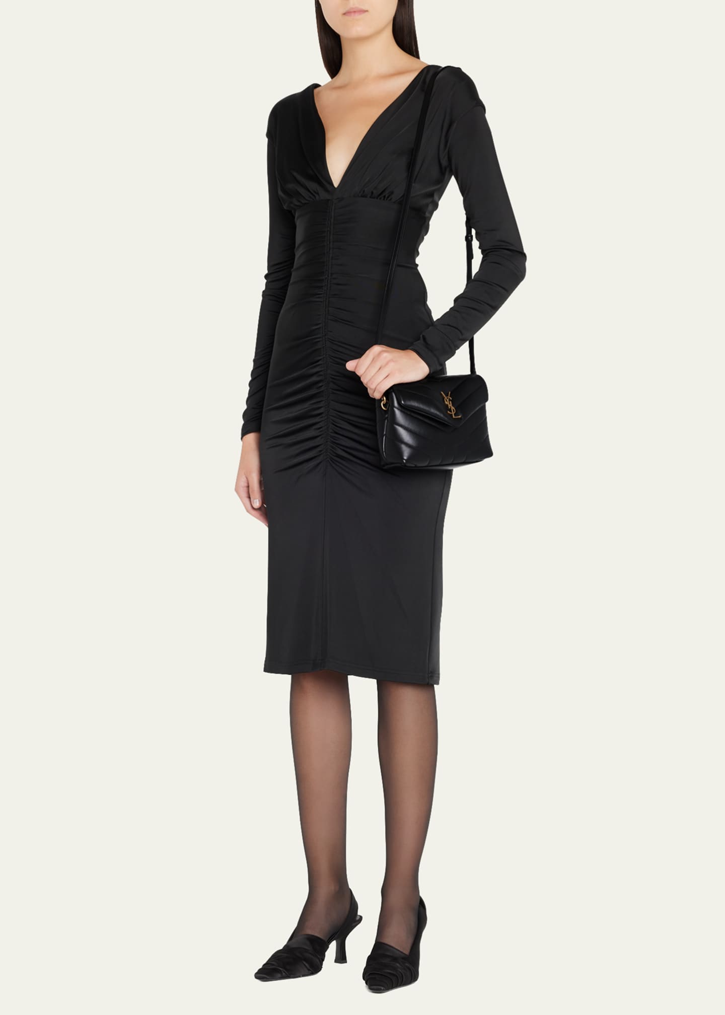Saint Laurent Loulou Toy YSL Crossbody Bag in Quilted Leather