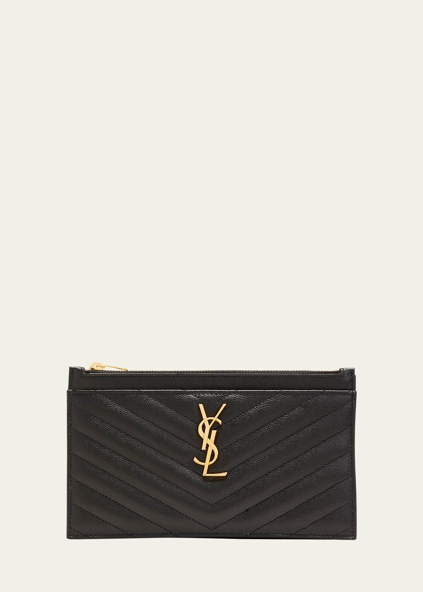 Monogram Small Leather Wallet in Black - Saint Laurent