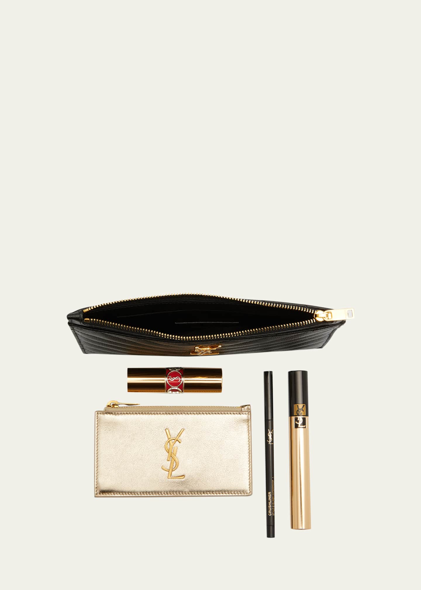 Saint Laurent YSL Monogram Small Ziptop Bill Pouch in