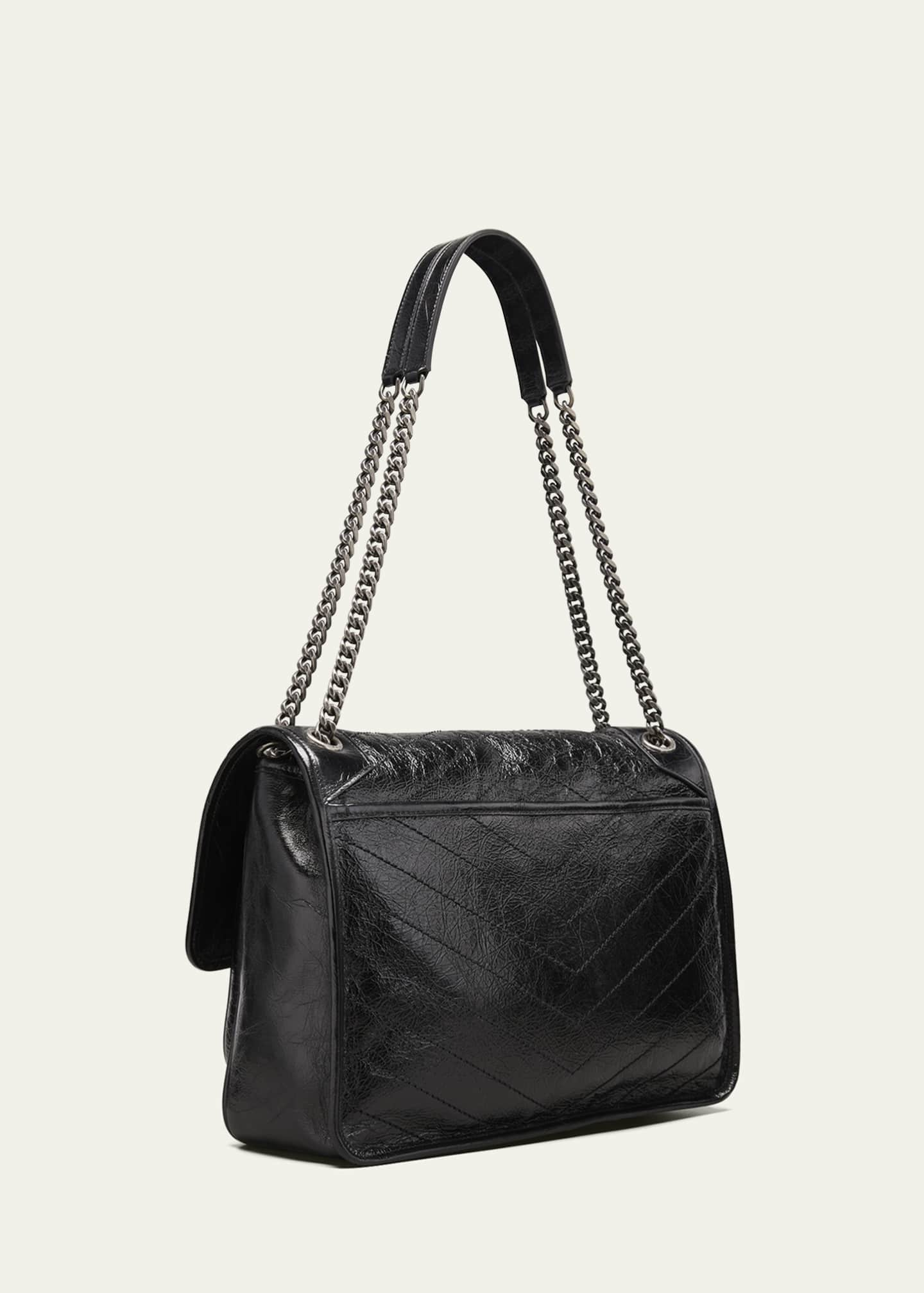 Niki Large Leather Shoulder Bag in Black - Saint Laurent