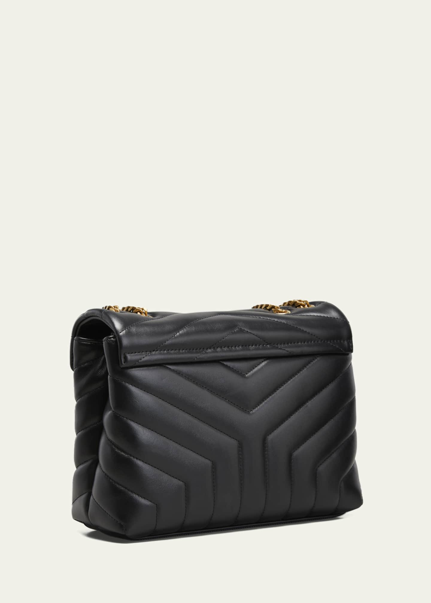 Saint Laurent Loulou Small YSL Quilted Calfskin Flap Shoulder Bag