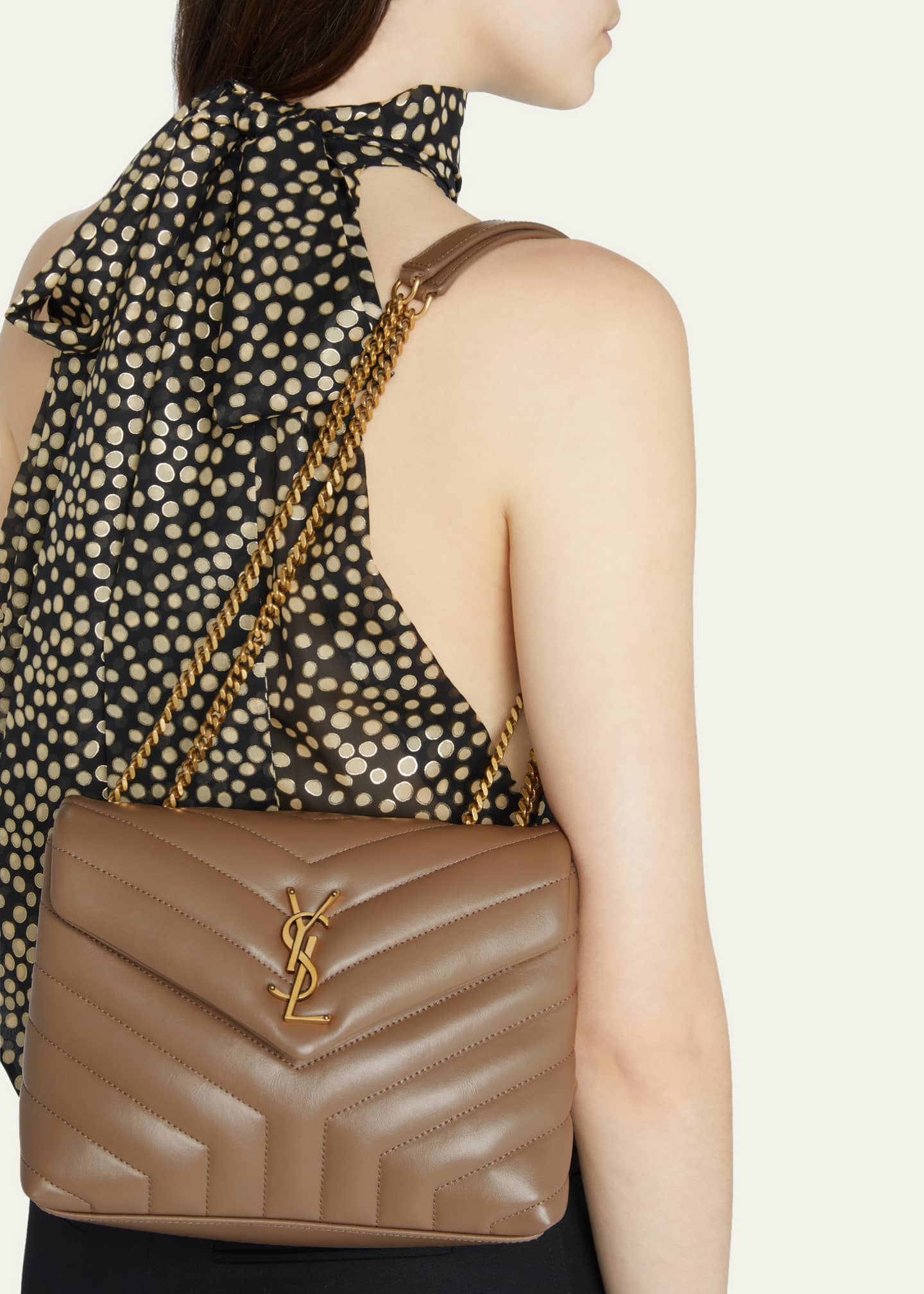 Saint Laurent Loulou Small Matelasse Calfskin FlapTop Shoulder Bag