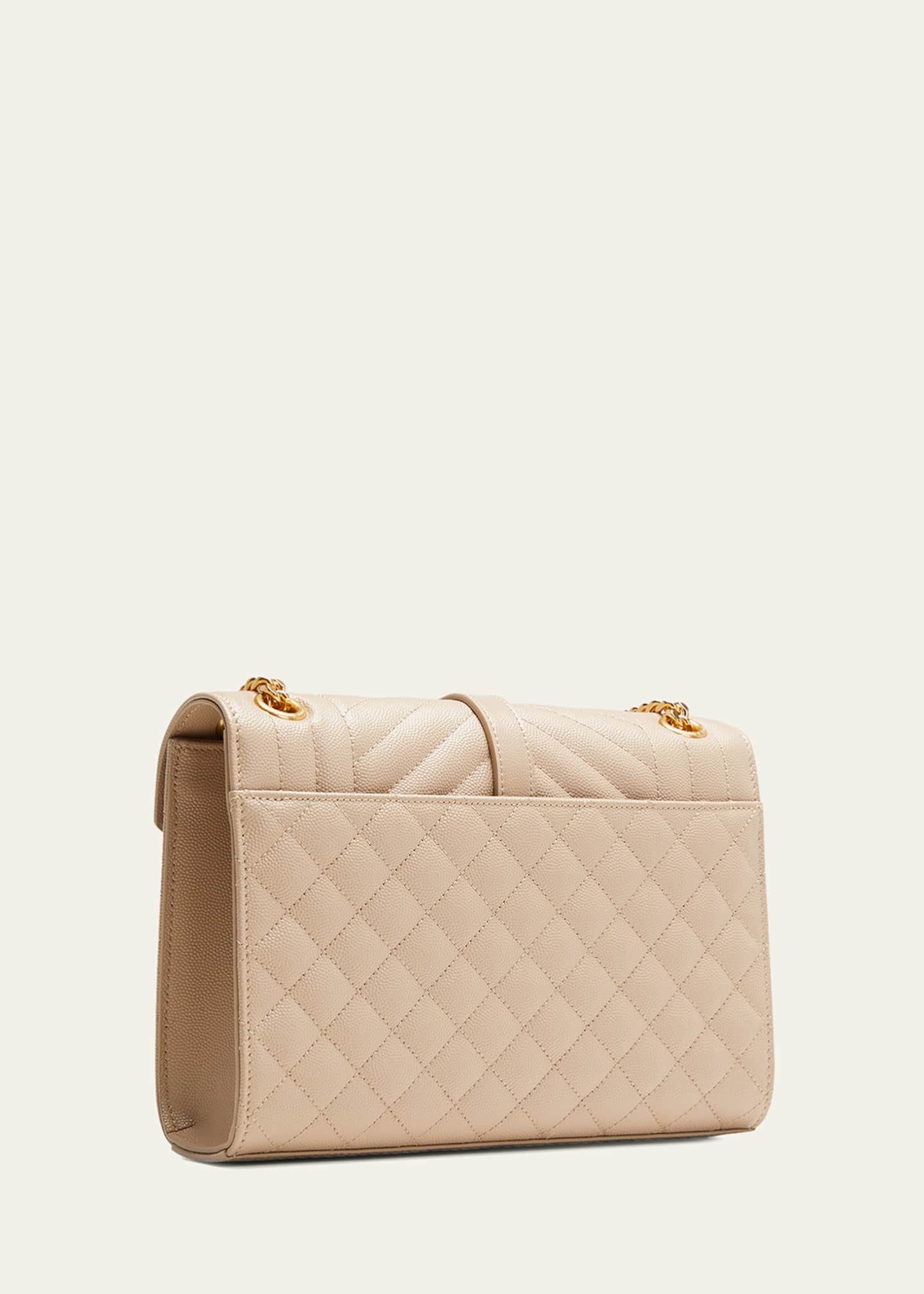 Saint Laurent Envelope Triquilt Medium YSL Shoulder Bag in Grained Leather Image 3 of 7