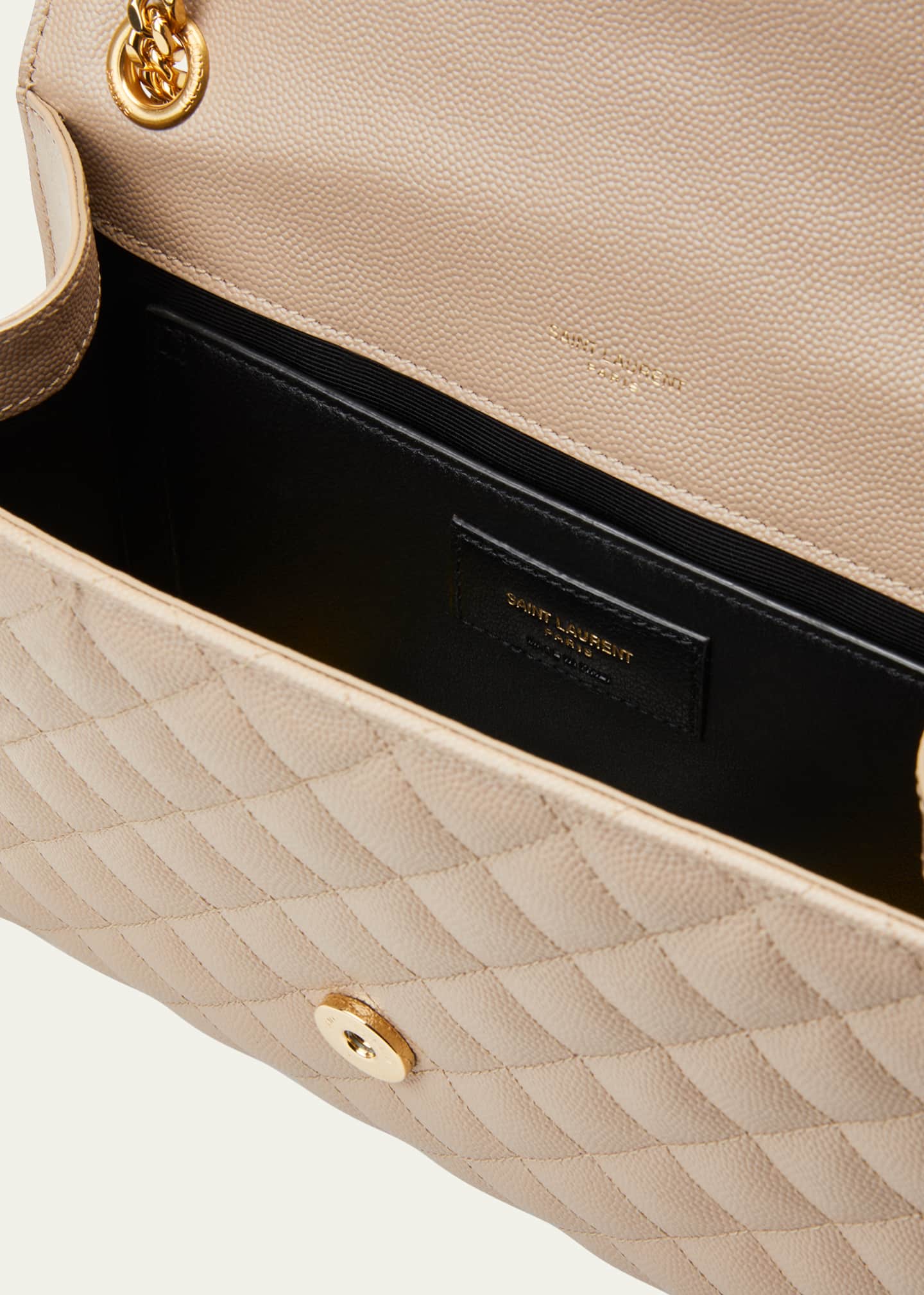 Saint Laurent Envelope Triquilt Medium YSL Shoulder Bag in Grained Leather Image 4 of 7