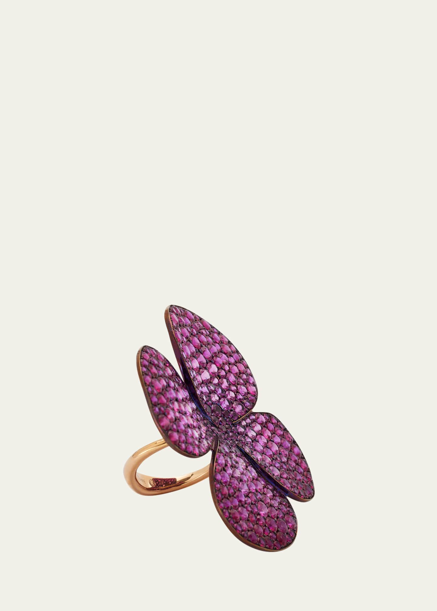 G Ruby, Sapphire and Diamond Titanium Clover Ring, EU 53 / US 6.5 Image 3 of 4