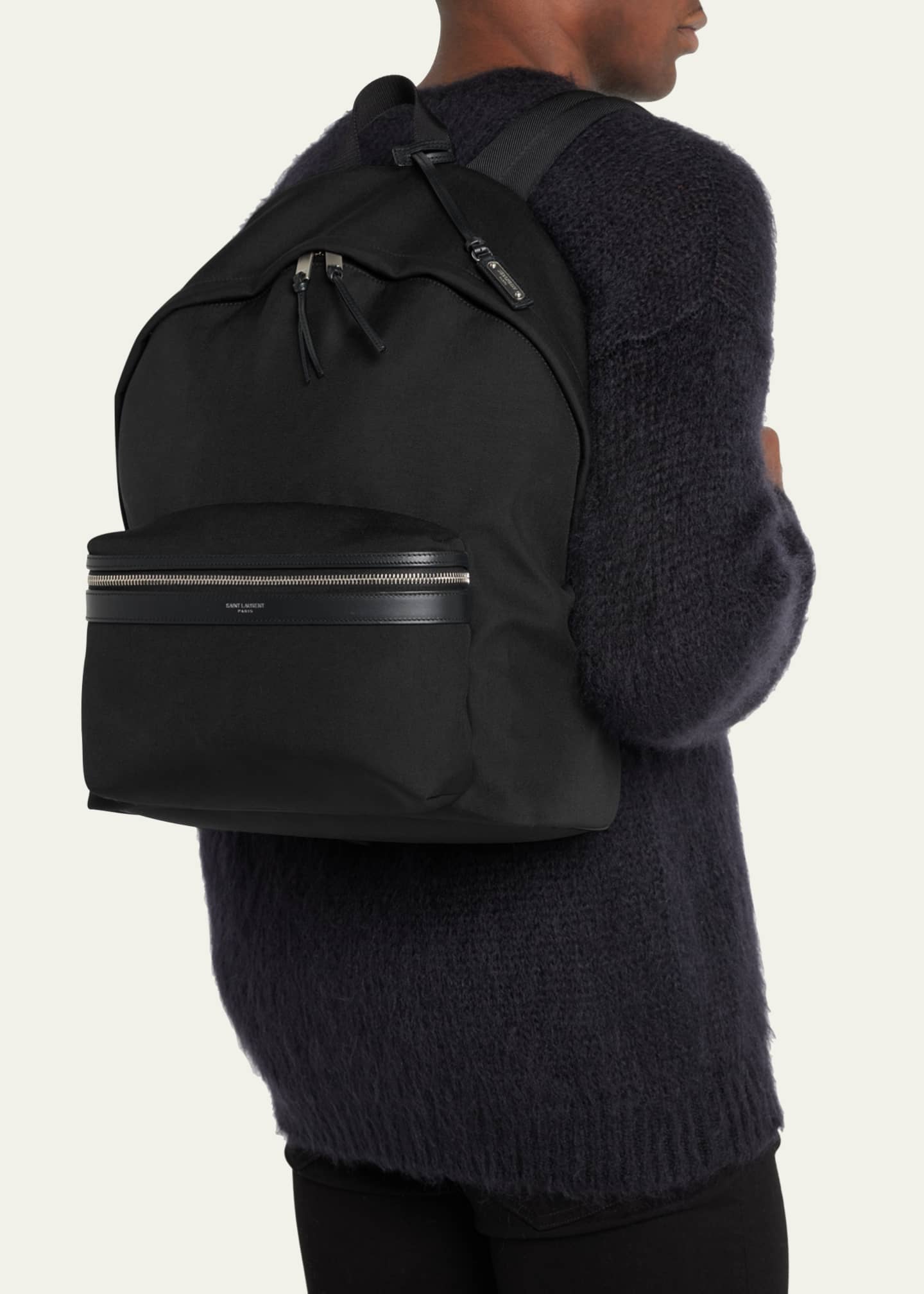 Saint laurent city top canvas backpack
