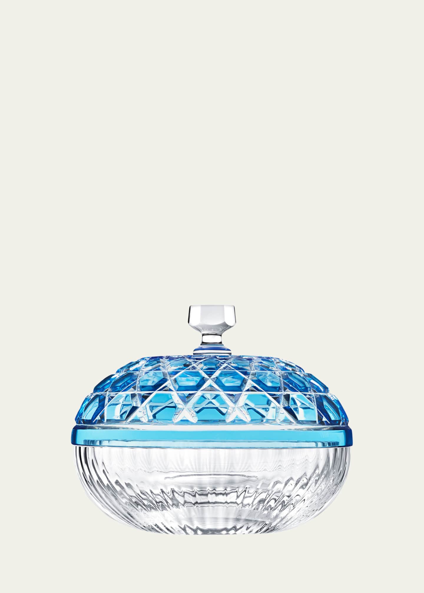 Saint Louis Crystal Royal Small Box, Sky Blue